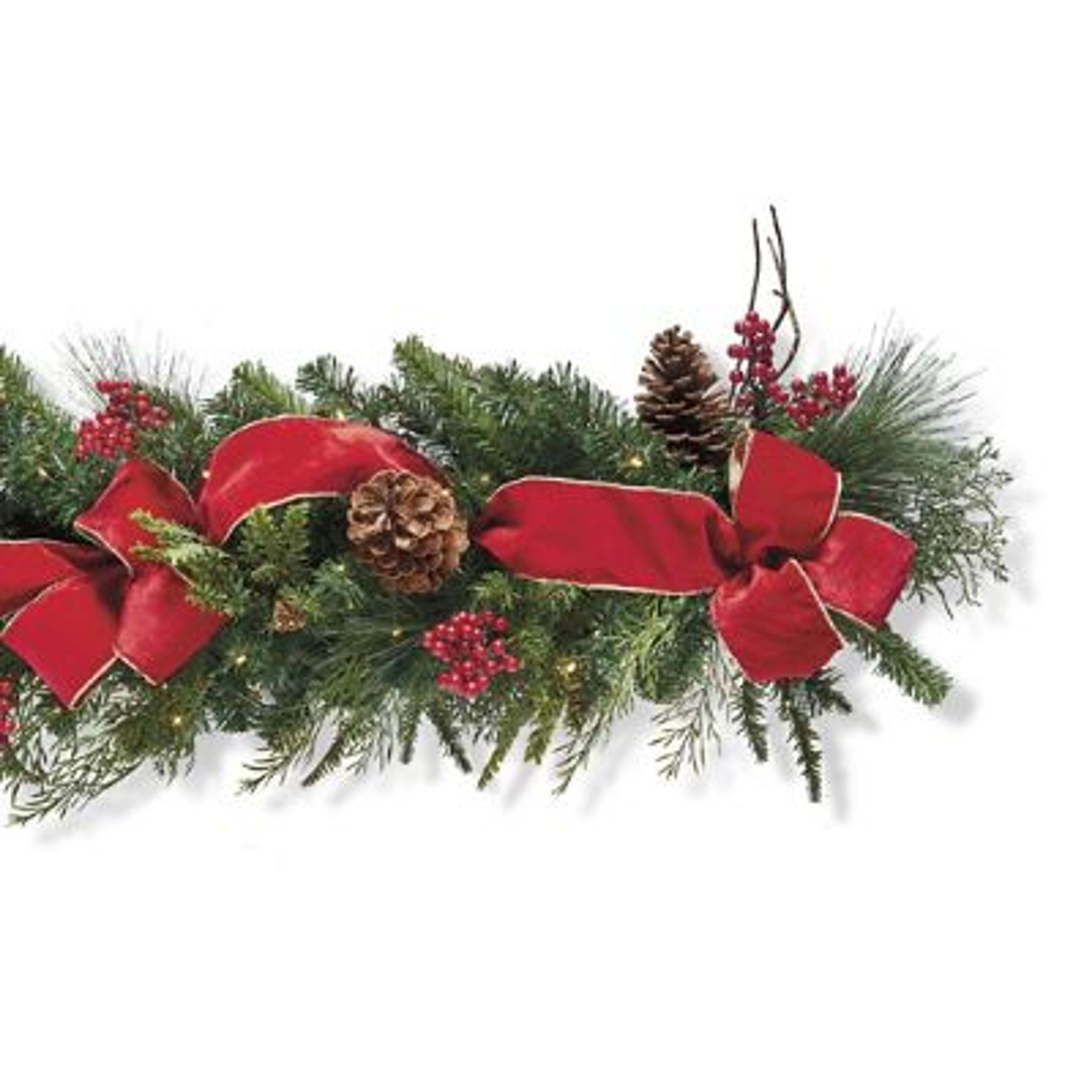 Christmas Cheer Cordless Garland with Bow | Frontgate