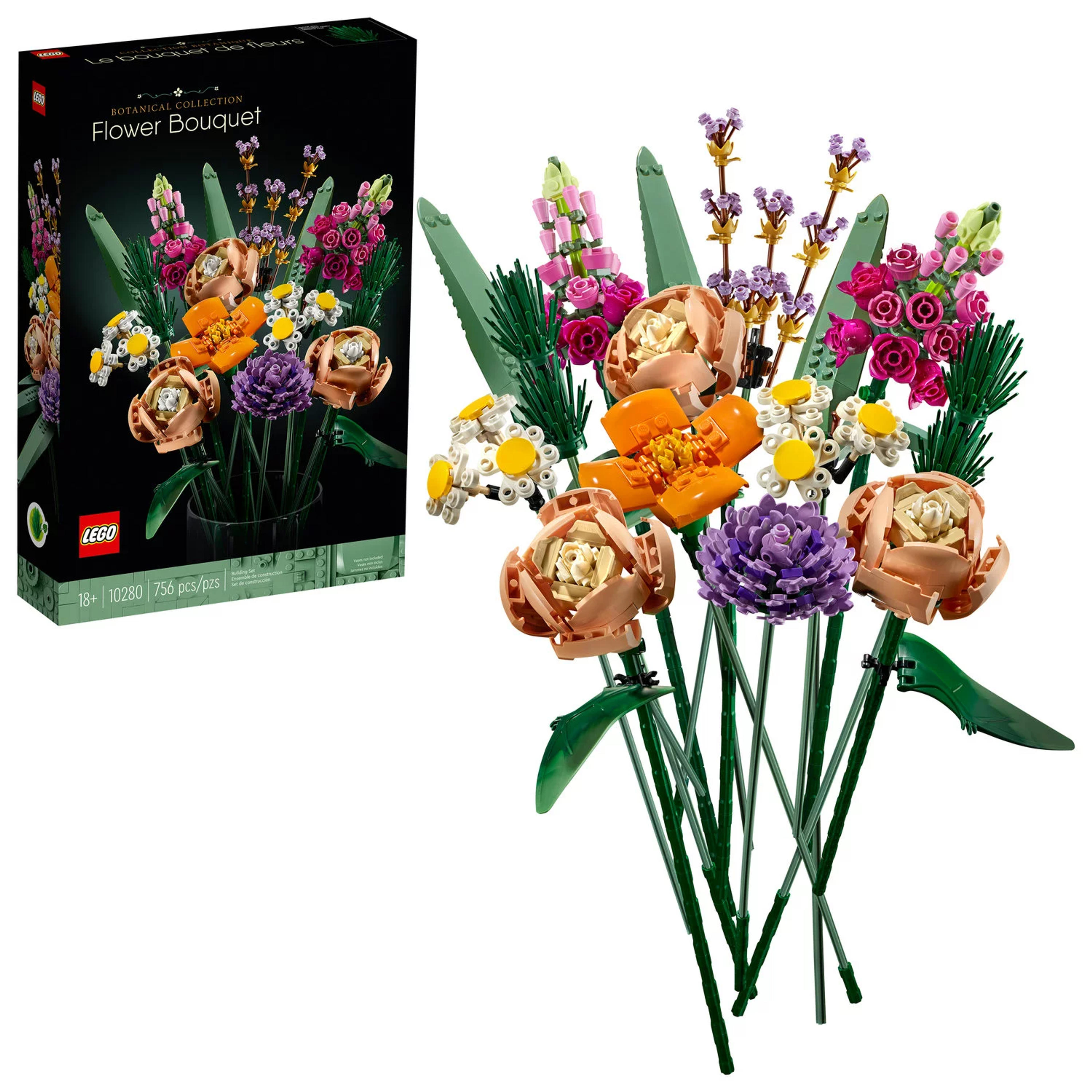 LEGO Flower Bouquet 10280; A Unique Flower Bouquet and Creative Project for Adults (756 Pieces) - Walmart.com