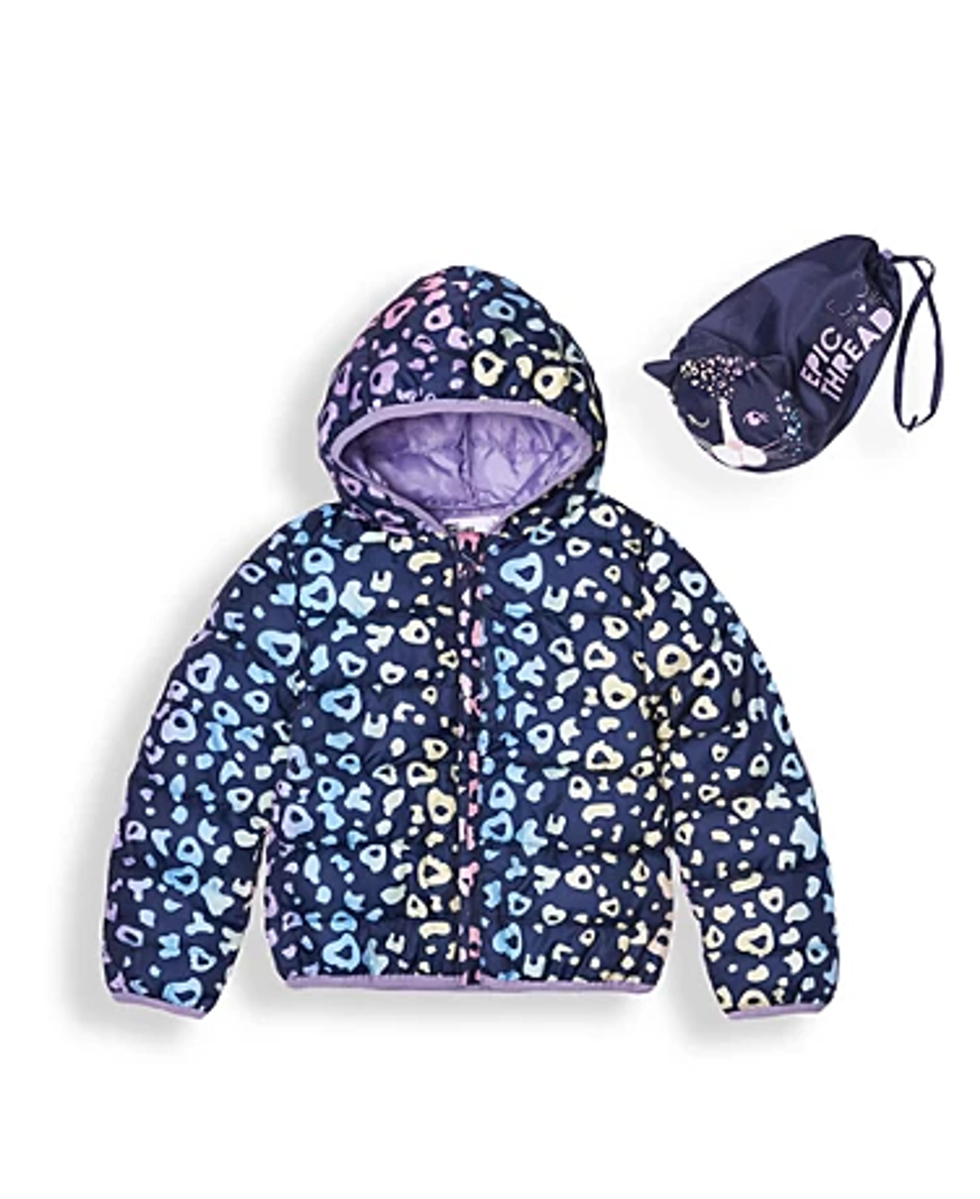 Toddler Girls Water-resistant Packable Pals Jacket