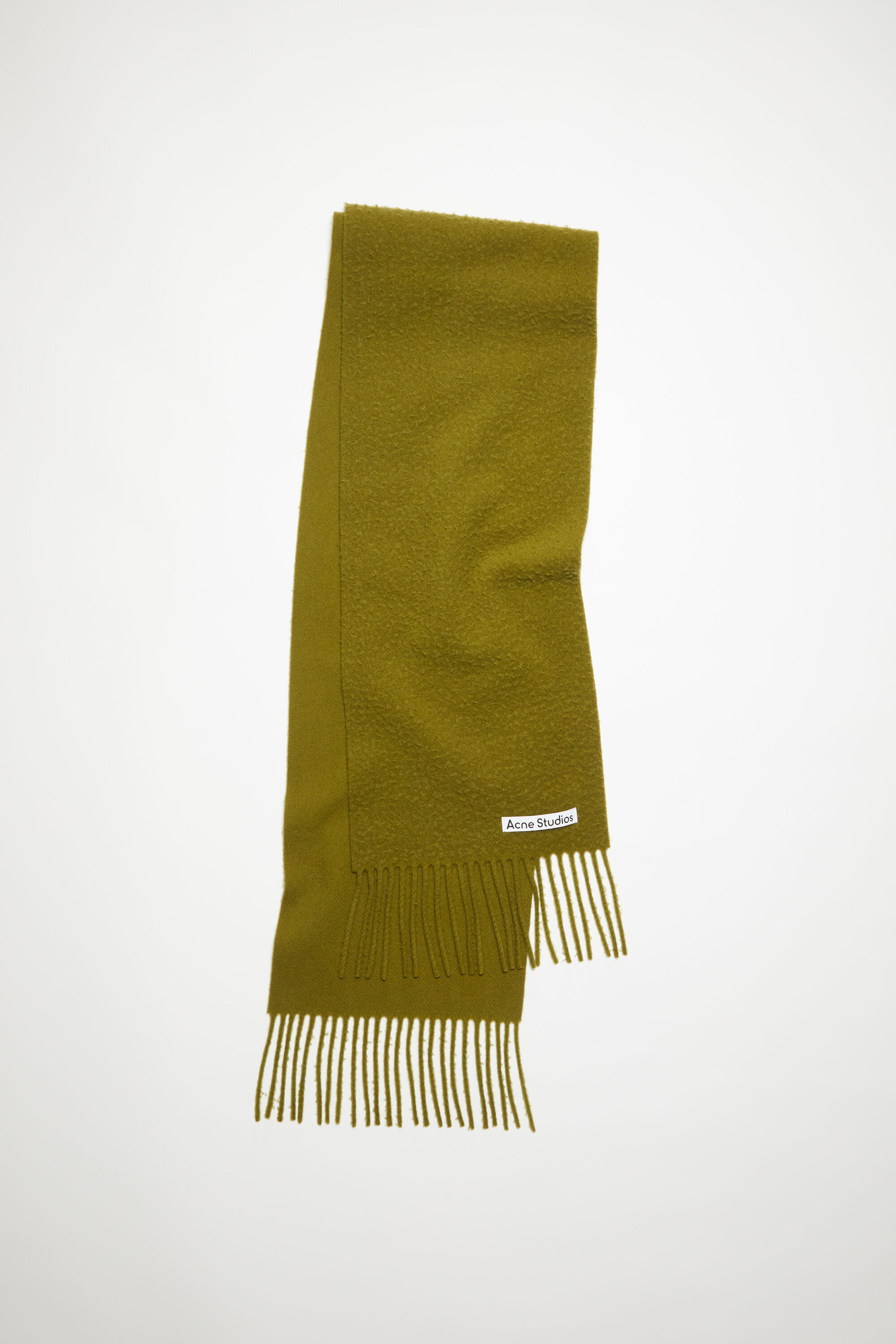 Acne Studios - Wool fringe scarf - Olive green