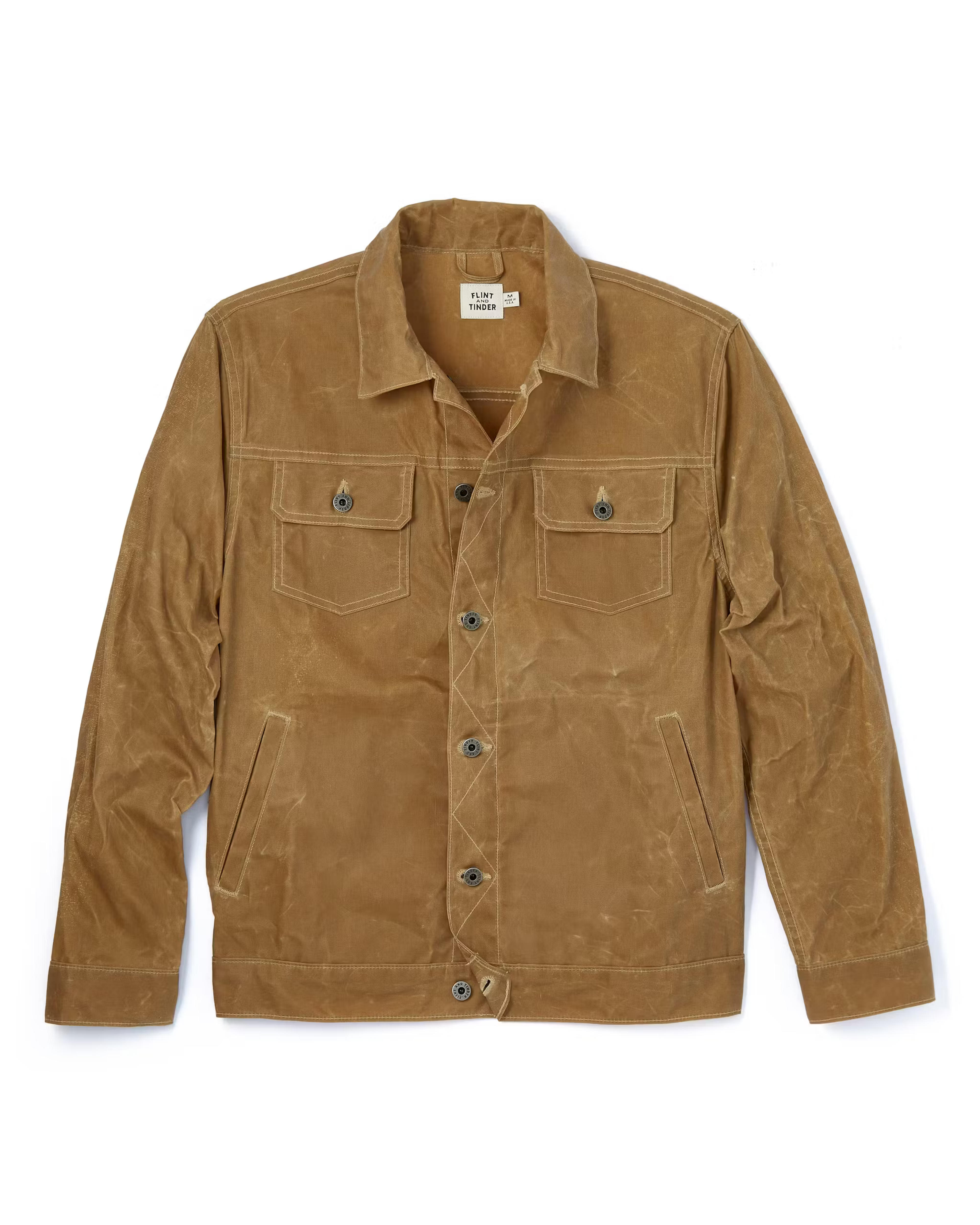 Flint and Tinder Unlined Waxed Trucker Jacket - Field Tan | Trucker Jackets | Huckberry