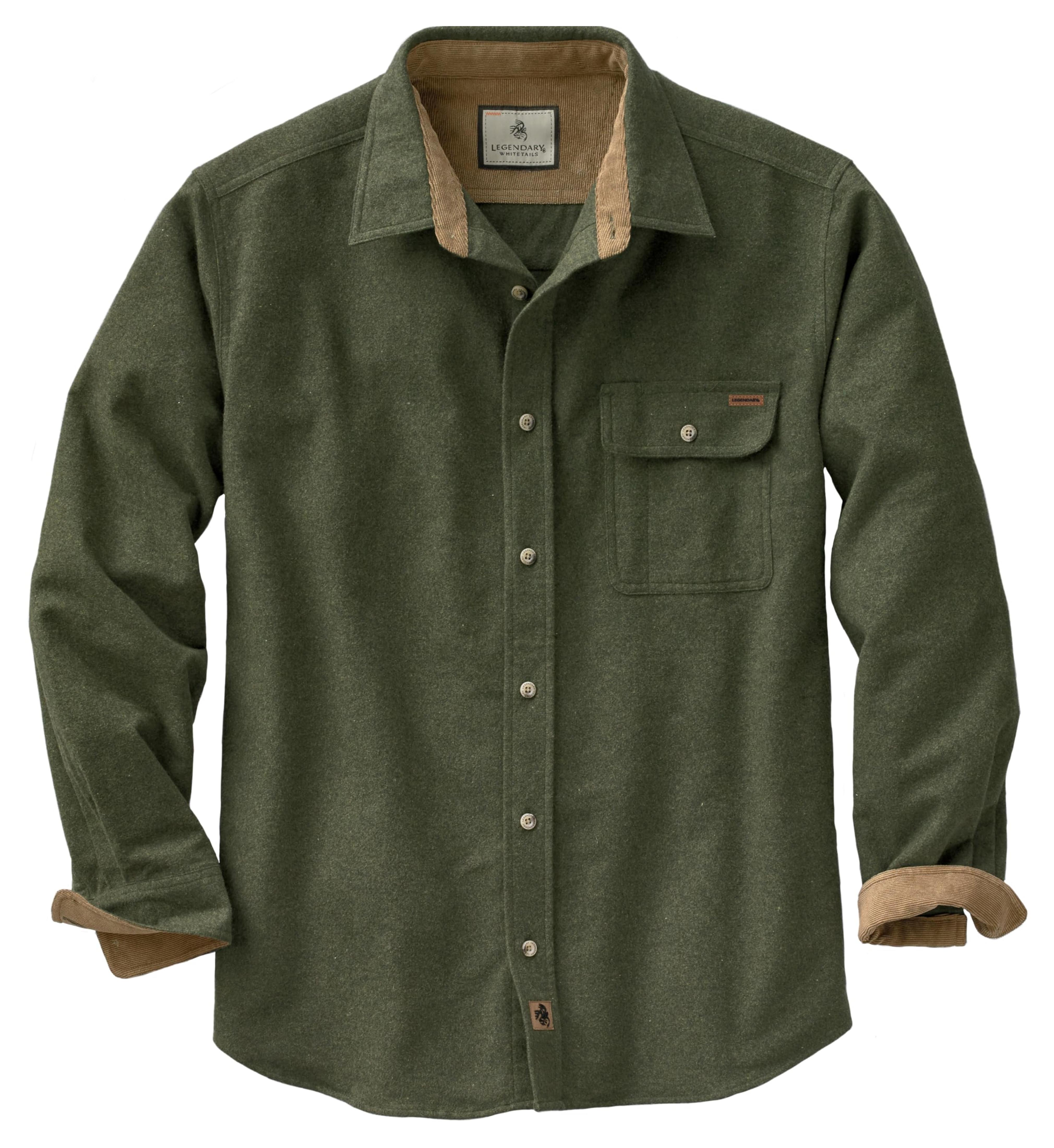Amazon.com: Legendary Whitetails Men's Buck Buck Camp Flannel Shirt, Long Sleeve Plaid Button Down Casual Shirt for Men, with Corduroy Cuffs, Fall & Winter Clothing, Canyon Plaid, Small : Clothing, Shoes & Jewelry