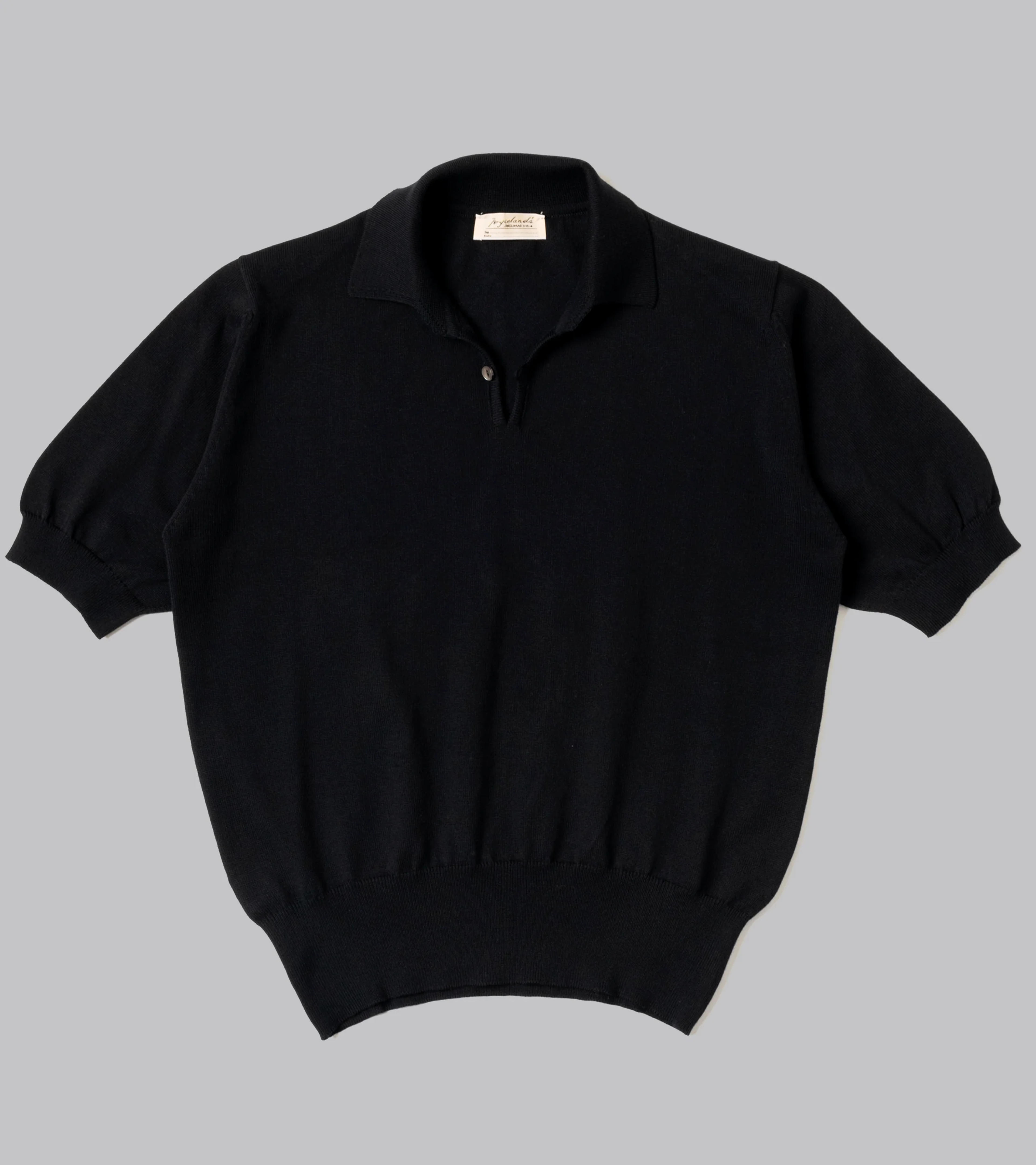 Bryceland's Cotton Short Sleeve ‘Skipper’ Polo Black – Bryceland's HK