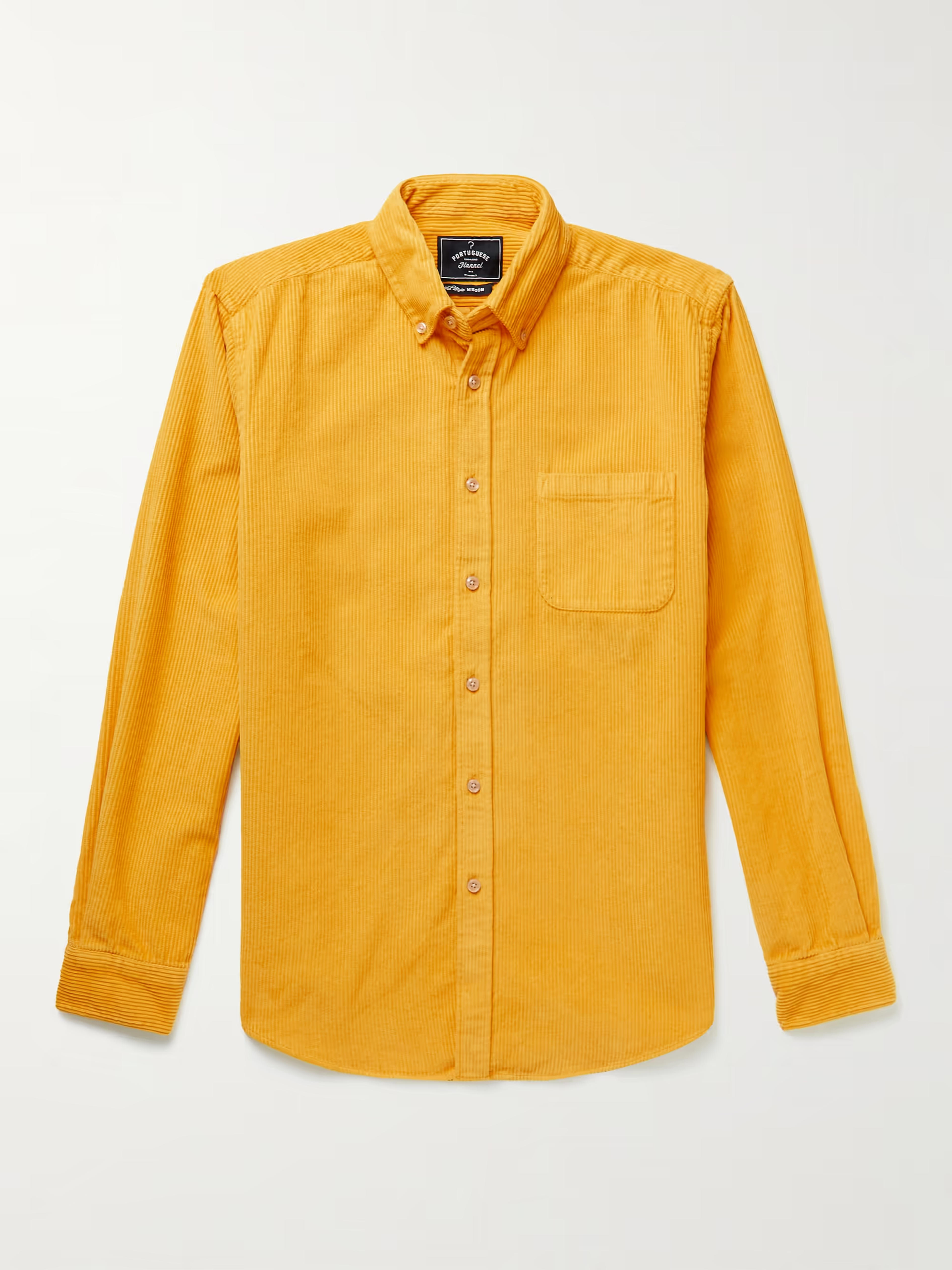 PORTUGUESE FLANNEL Lobo Button-Down Collar Cotton-Corduroy Shirt | MR PORTER