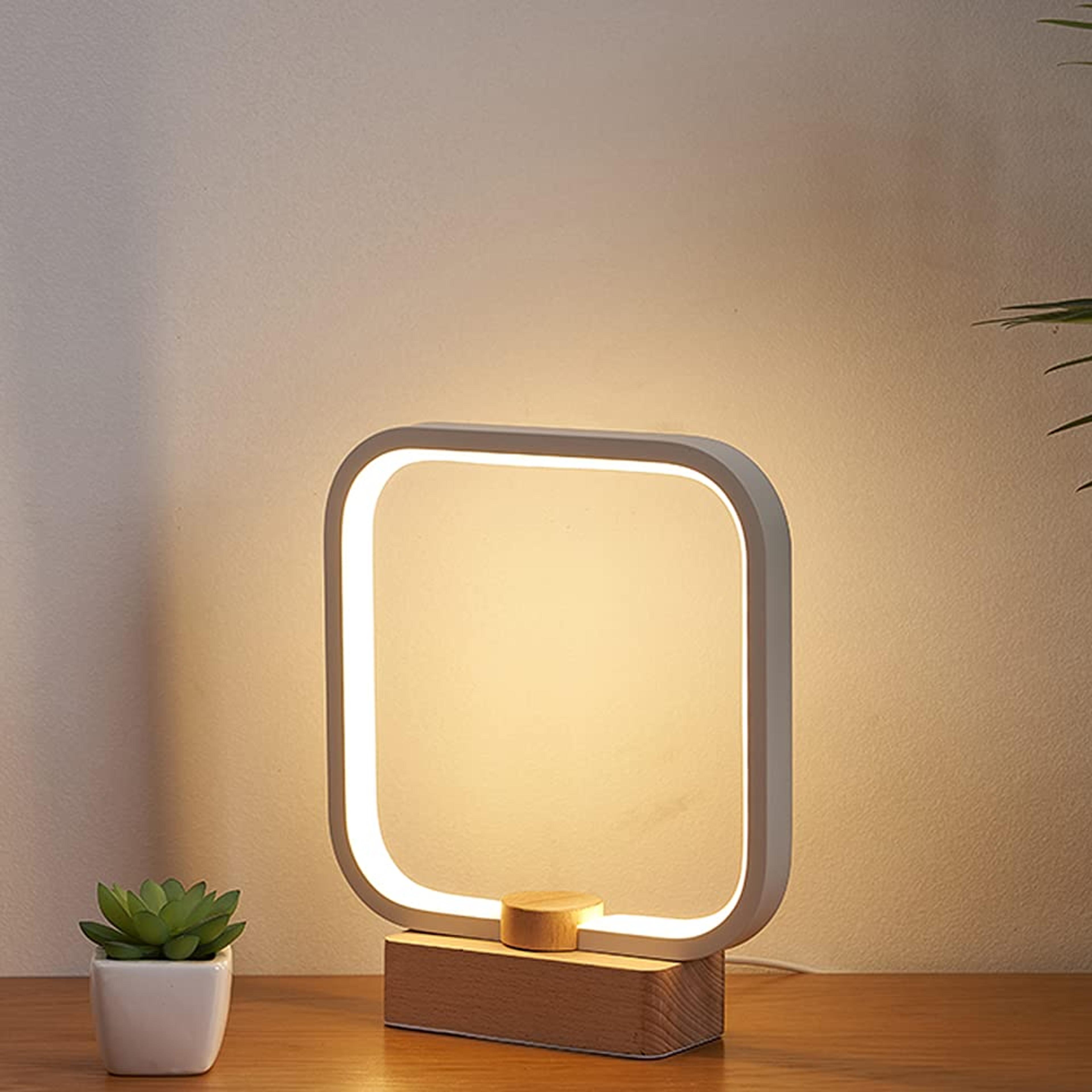 LED Wood Table Lamp, 3-Color Temperature Bedside Lamp,Bedroom Bedside Night Light, Dimmable Led Lighting, Small Desk Lamps for Living Room OfficeCreative Home Decor, Unique House warmging Gift