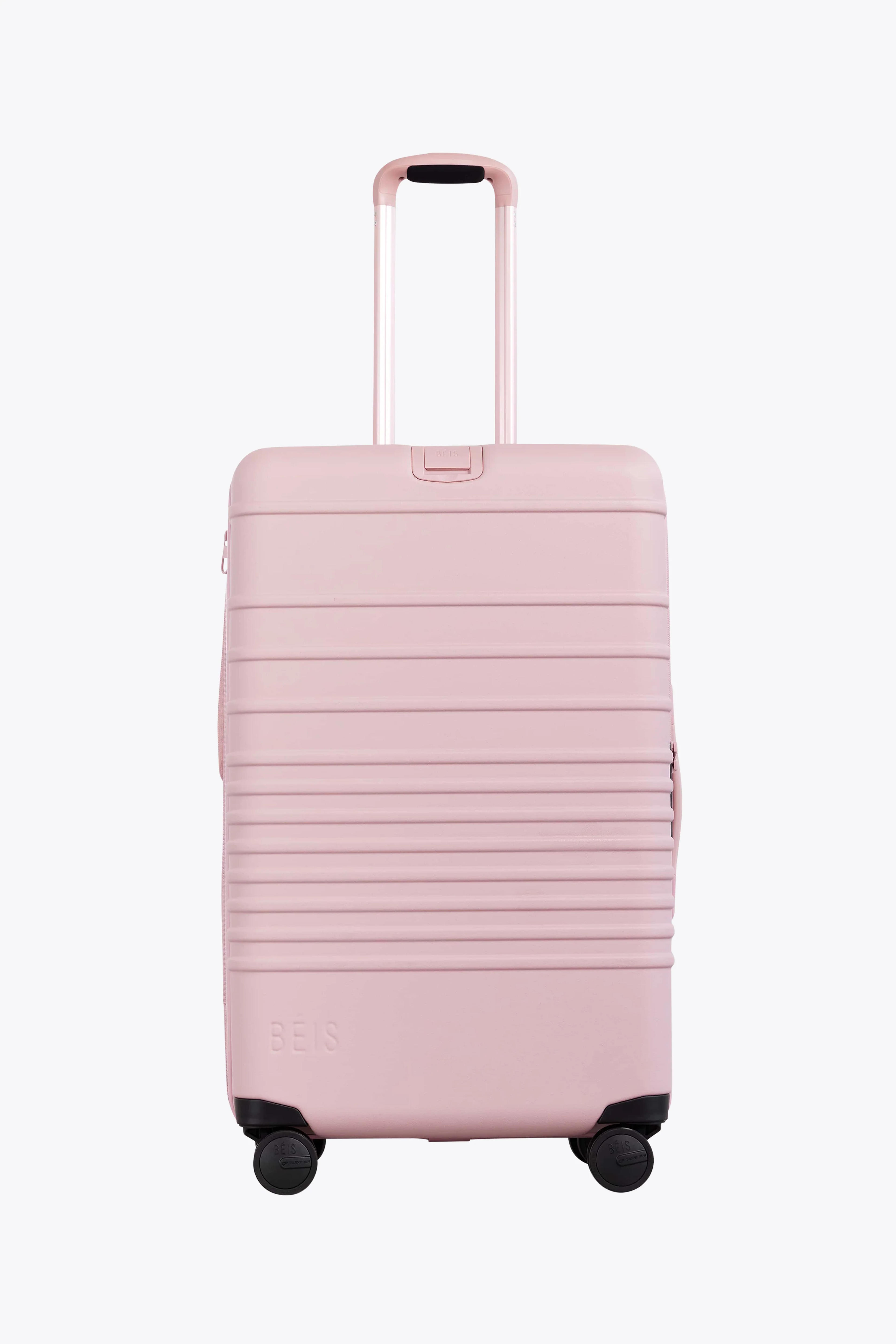 BÉIS 'The Medium Check-In Roller' in Atlas Pink - 26 In Pink Luggage & Pink Suitcase