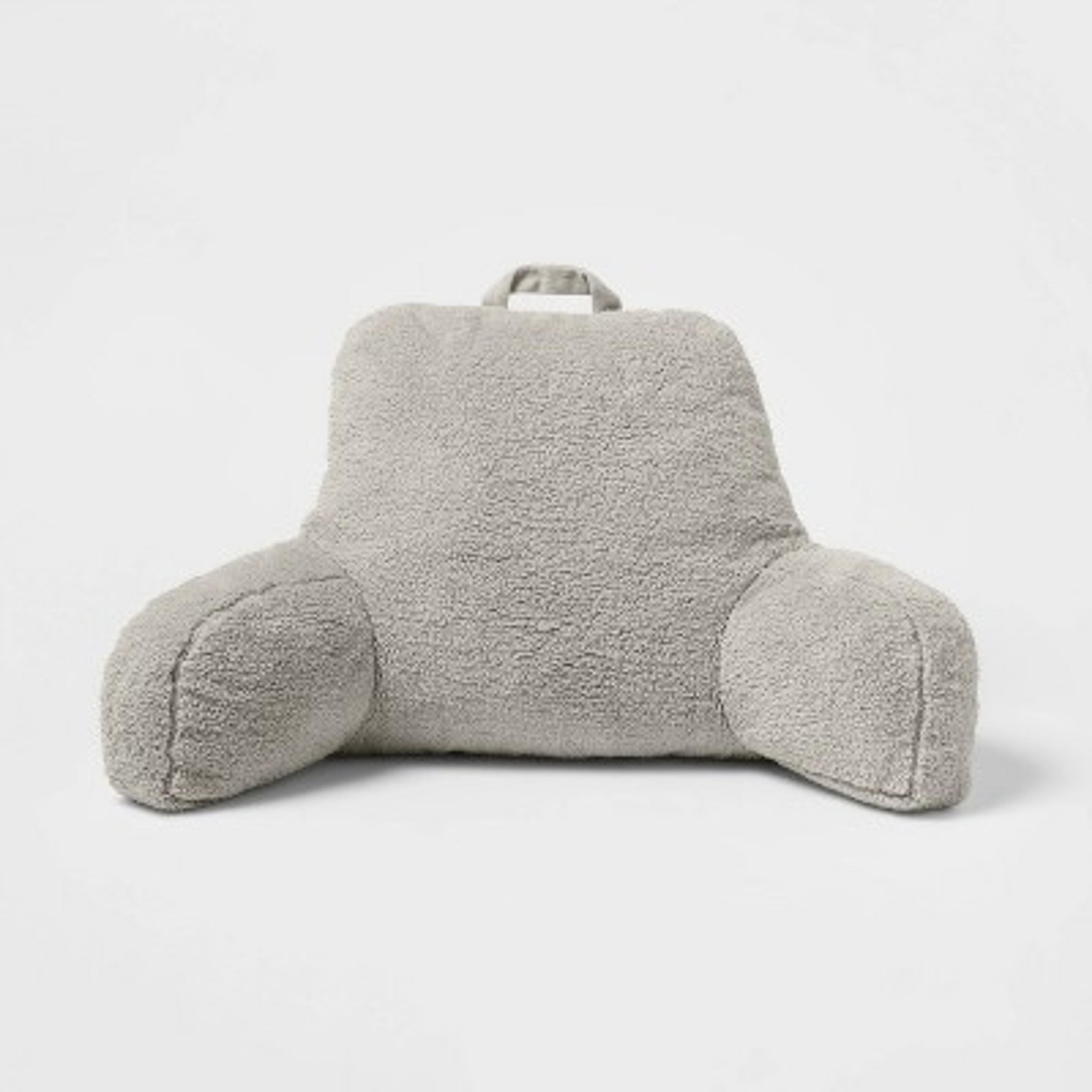 Sherpa Bed Rest Pillow Light Gray - Room Essentials™ : Target