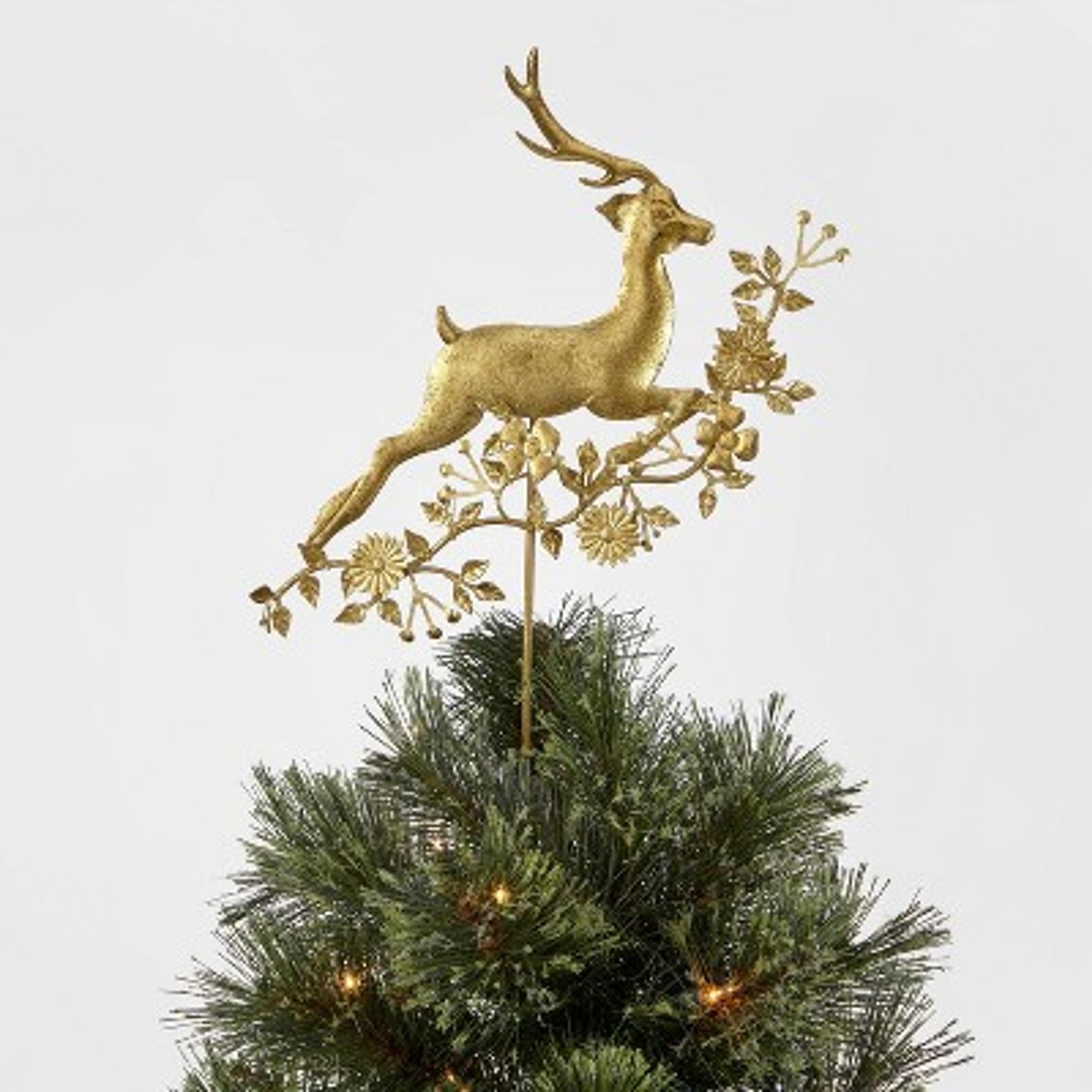 Unlit Metal Deer Tree Topper Gold - Wondershop™