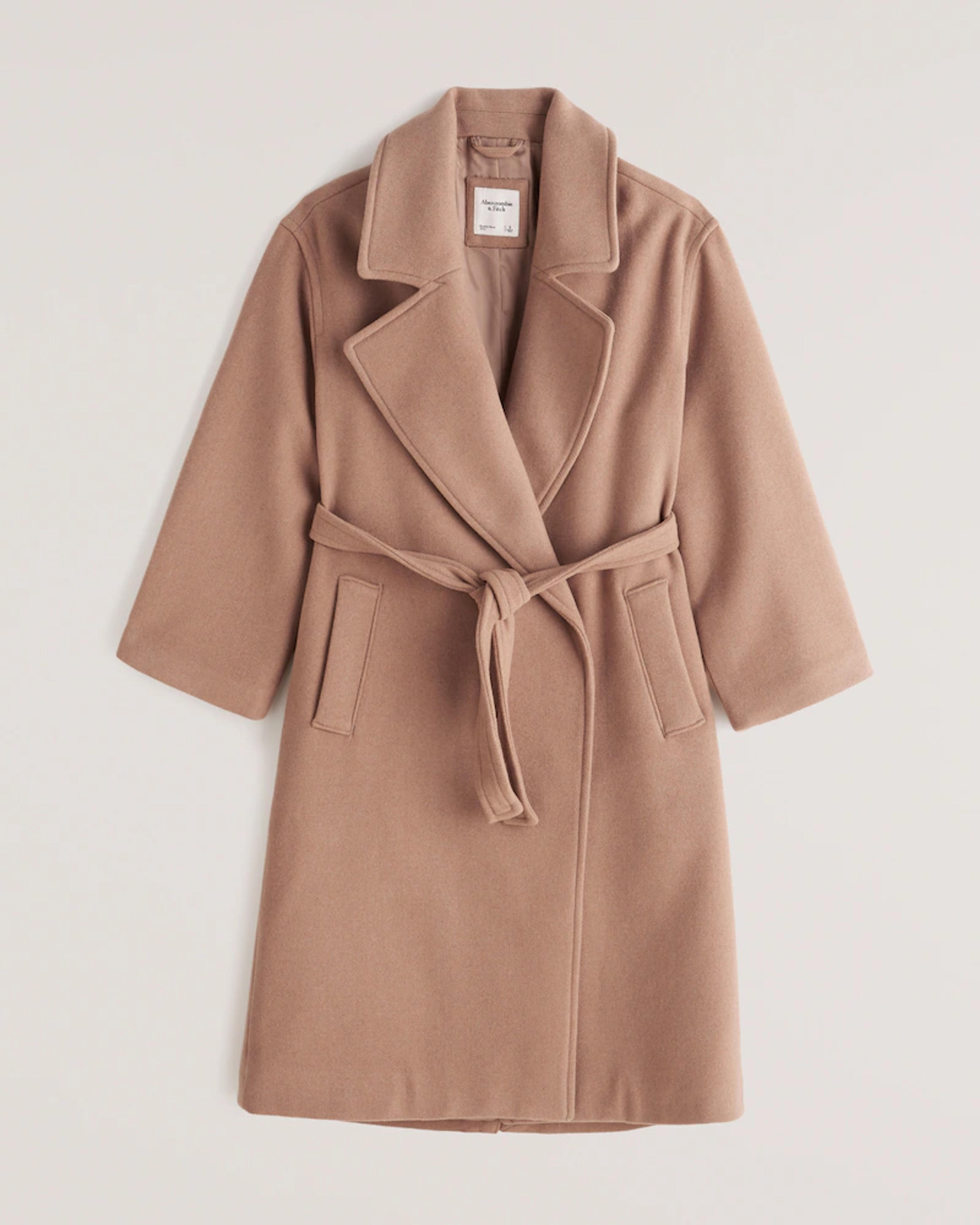 Women's Slouchy Belted Wool-Blend Coat | Women's | Abercrombie.com