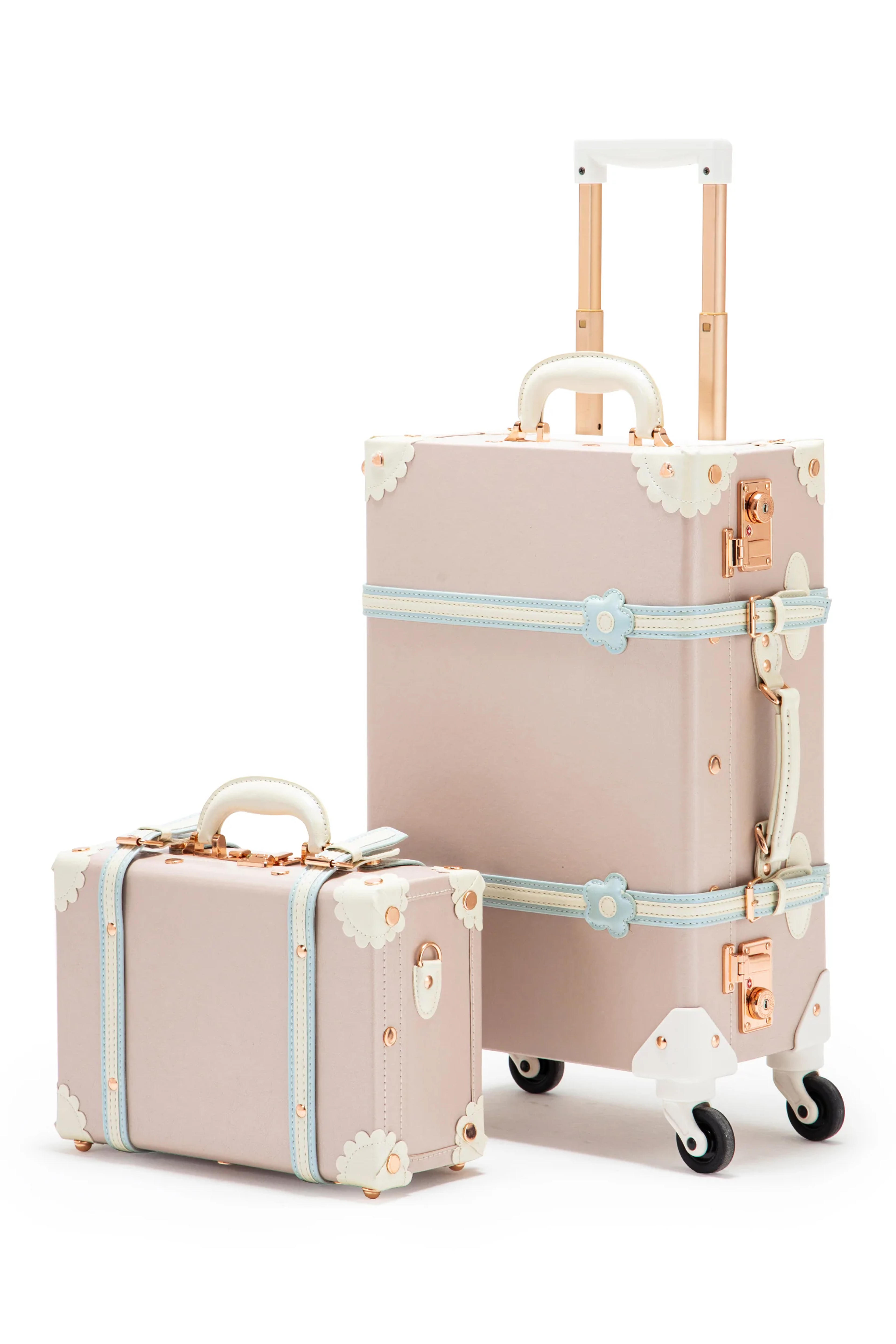 Small Princess Pink Vintage Luggage Carry-On | COTRUNKAGE