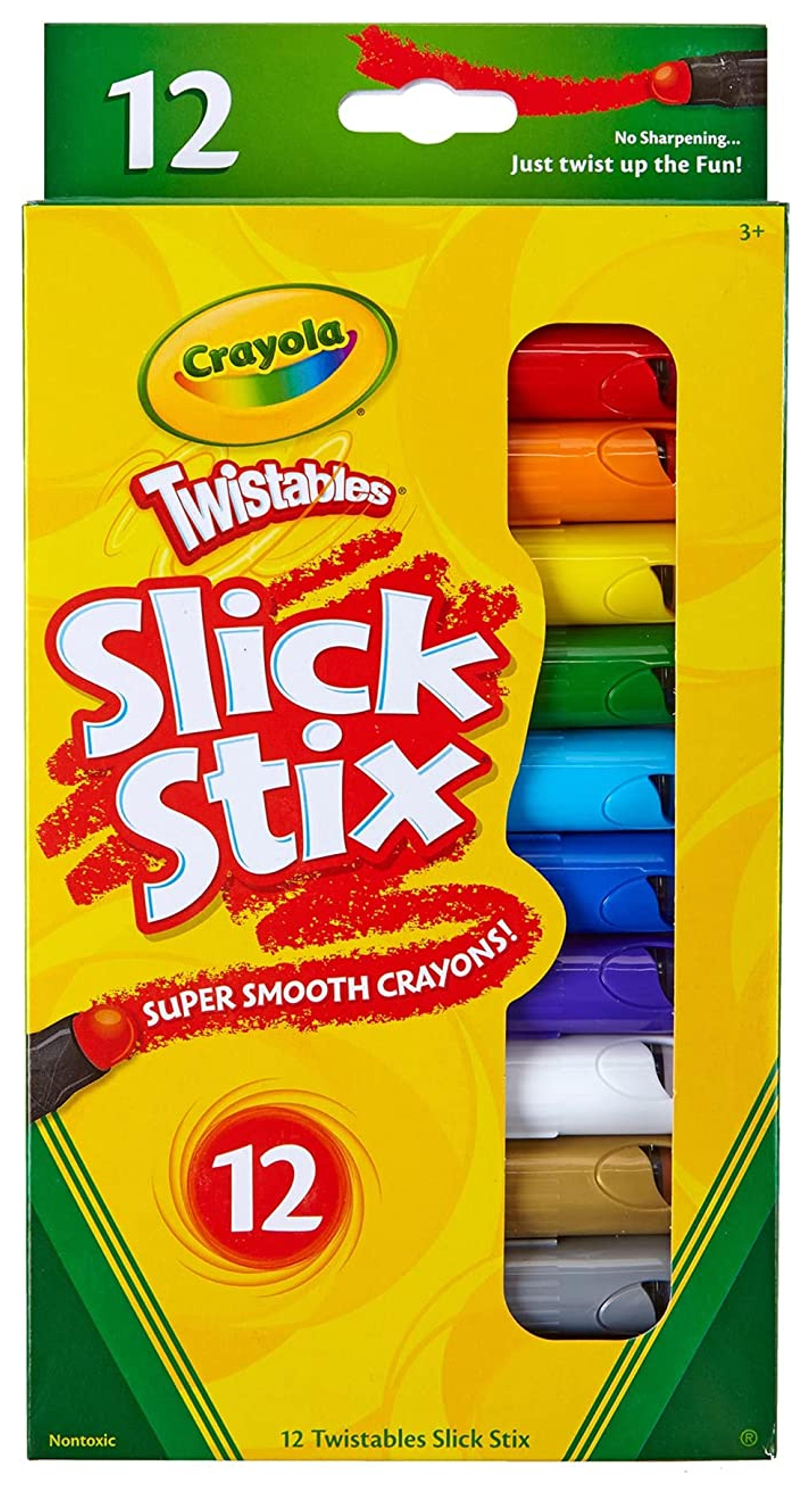 Amazon.com: Crayola Twistables Slick Stix Crayons, 12 Count, Oil Pastel Alternative, Ages 3 & Up, Assorted : Toys & Games