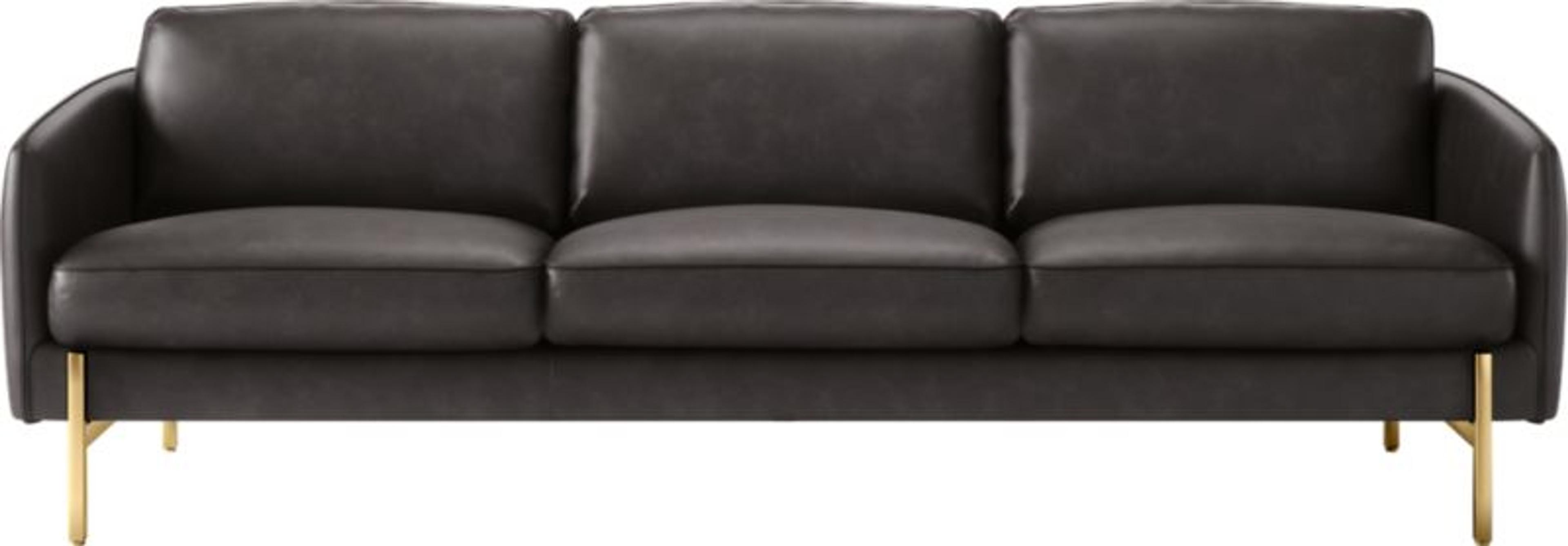 Hoxton Black Leather Modern Sofa + Reviews | CB2