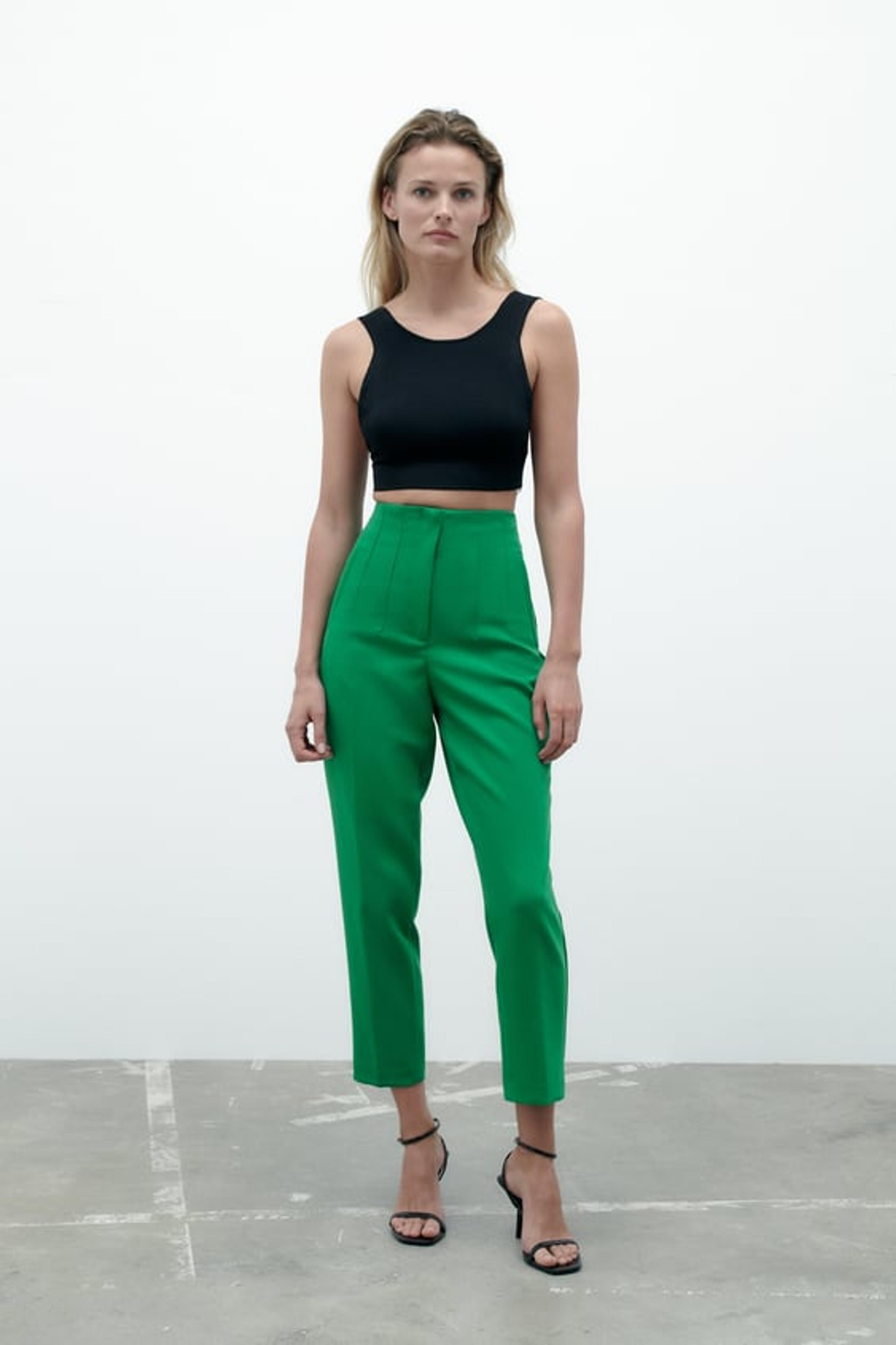 HIGH-WAIST TROUSERS - Green | ZARA United Kingdom