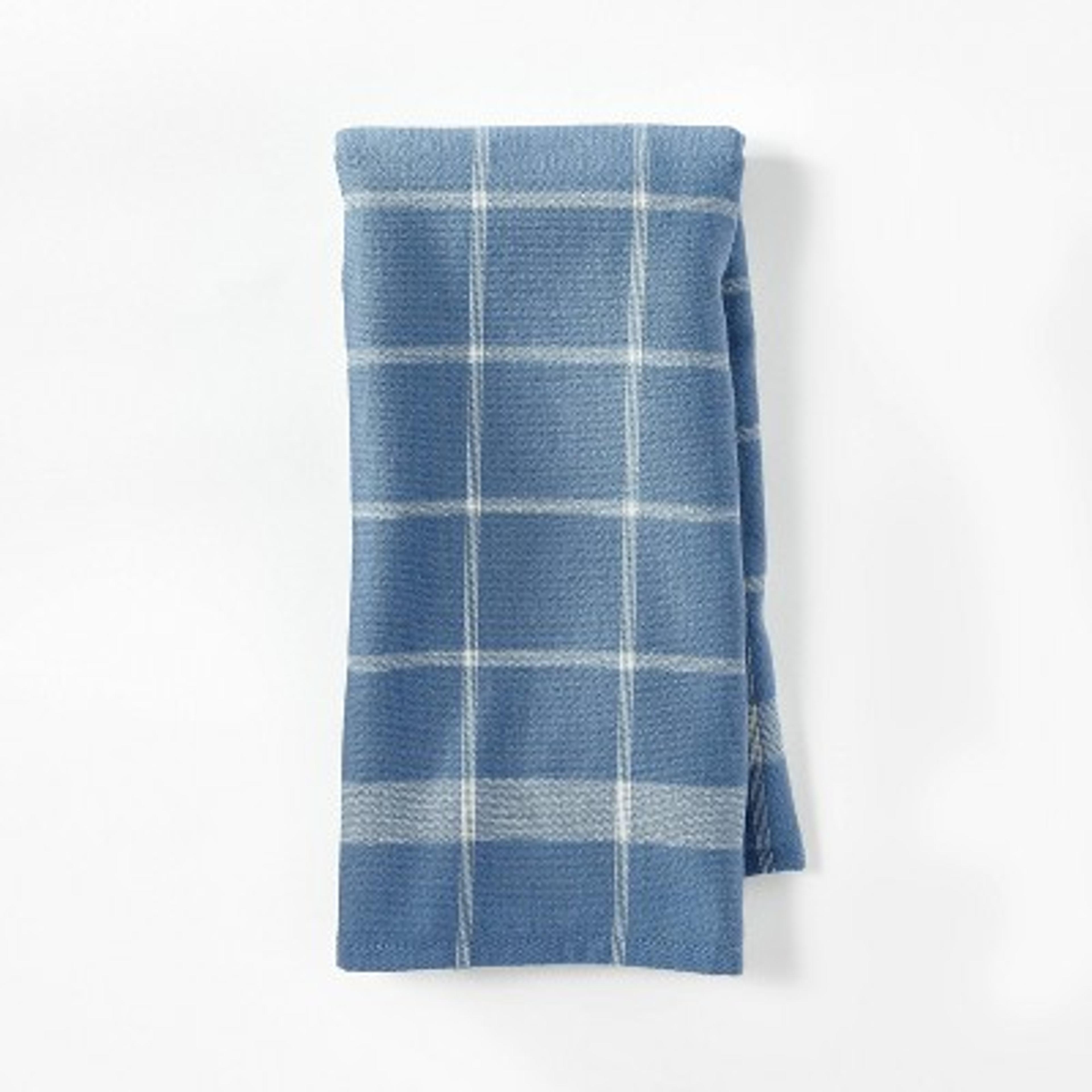 Dual Sided Terry Kitchen Towel Blue/Cream - Figmint™