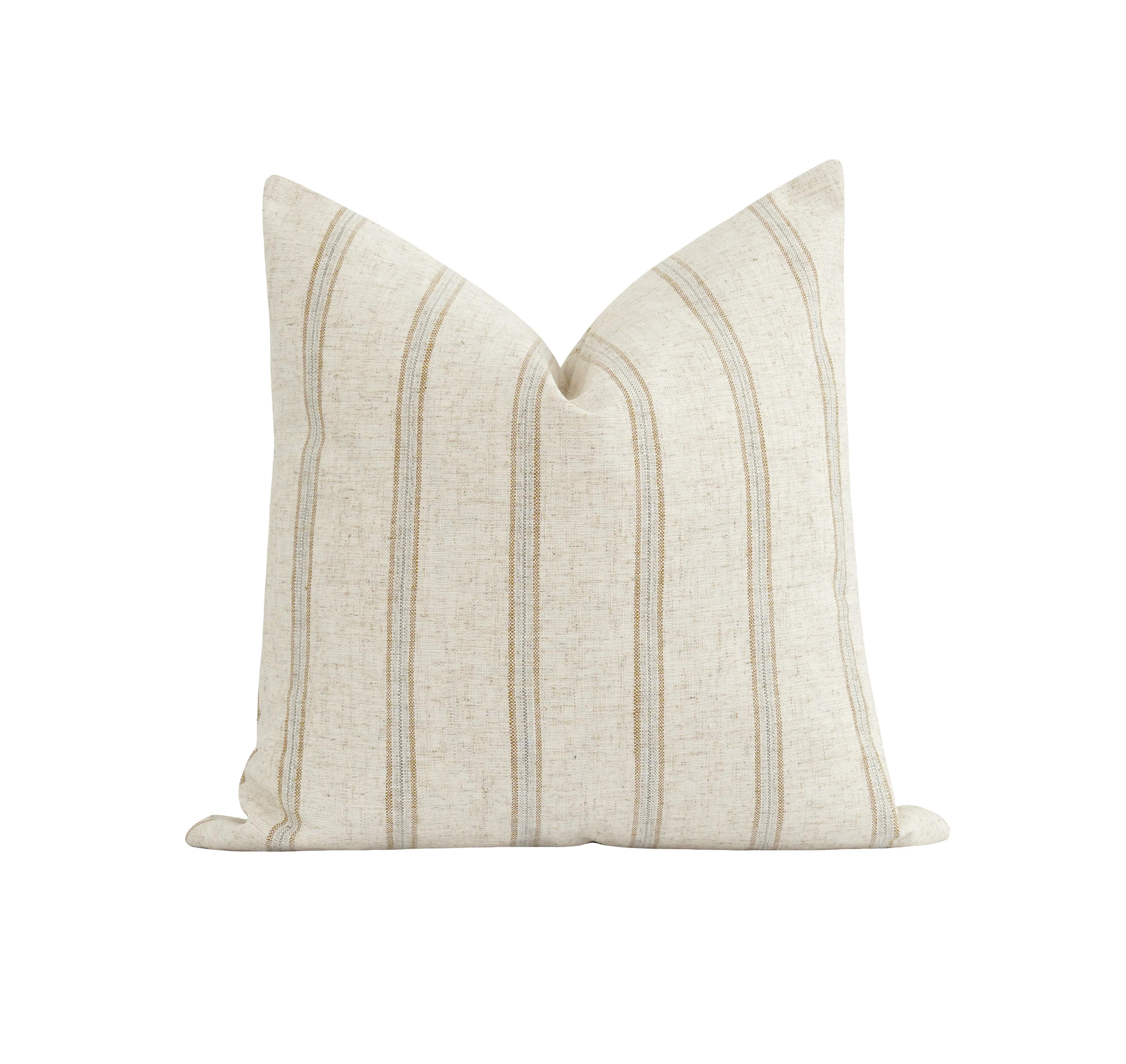 Sandstone Stripe Pillow Cover Farmhouse Pillow Cover Double