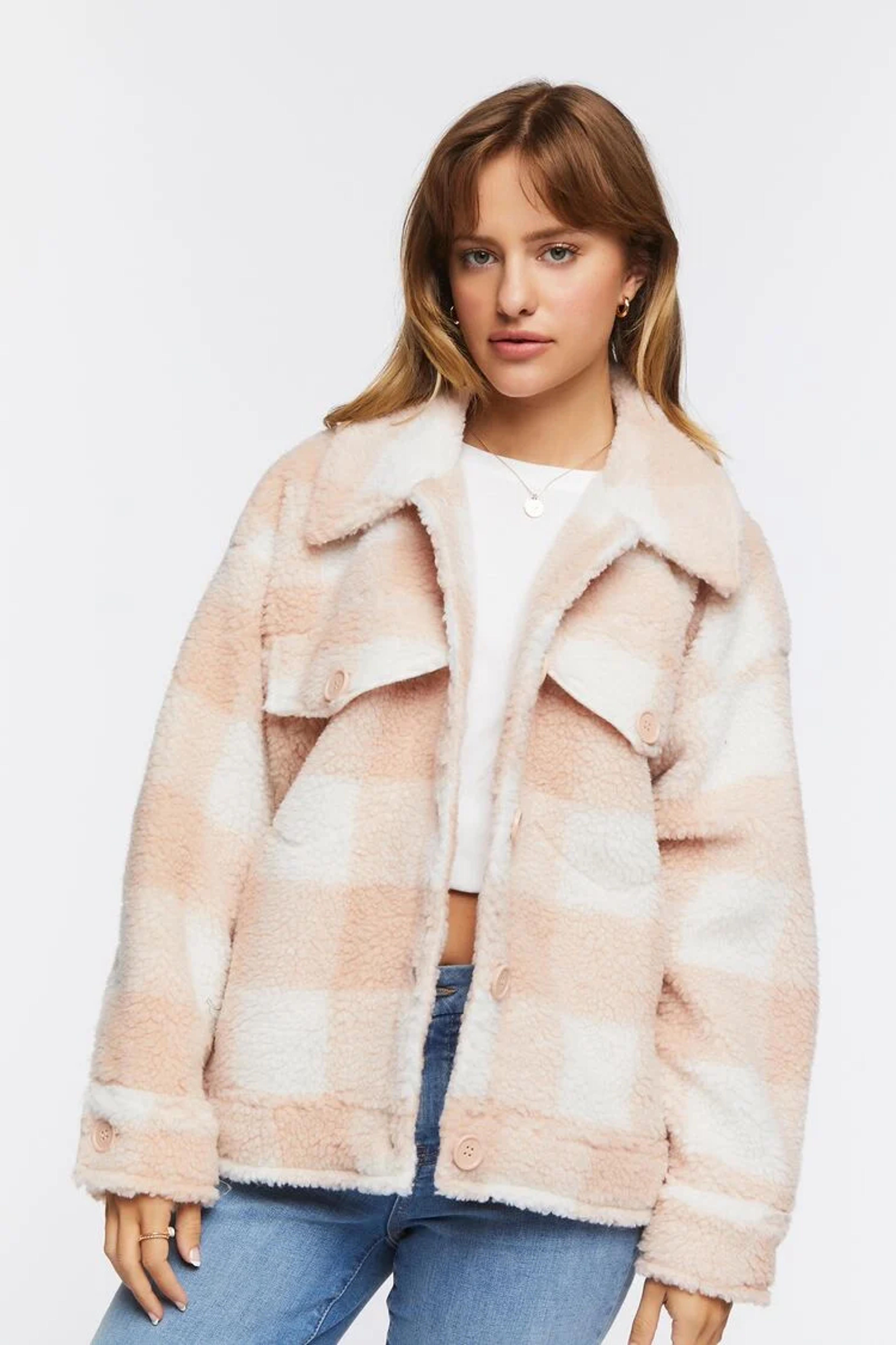 Faux Fur Plaid Jacket