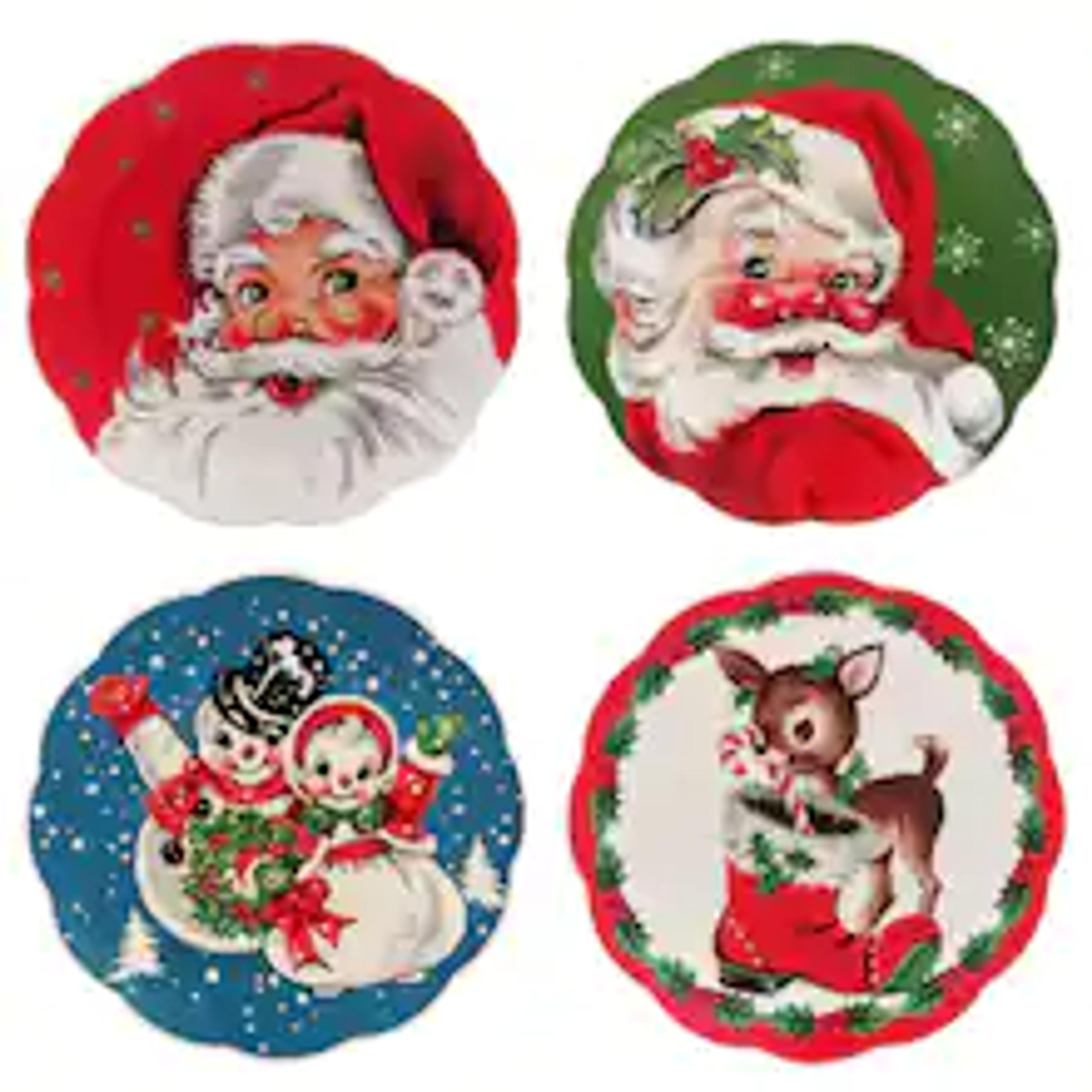 Christmas Vintage Scalloped Plates Set | Michaels