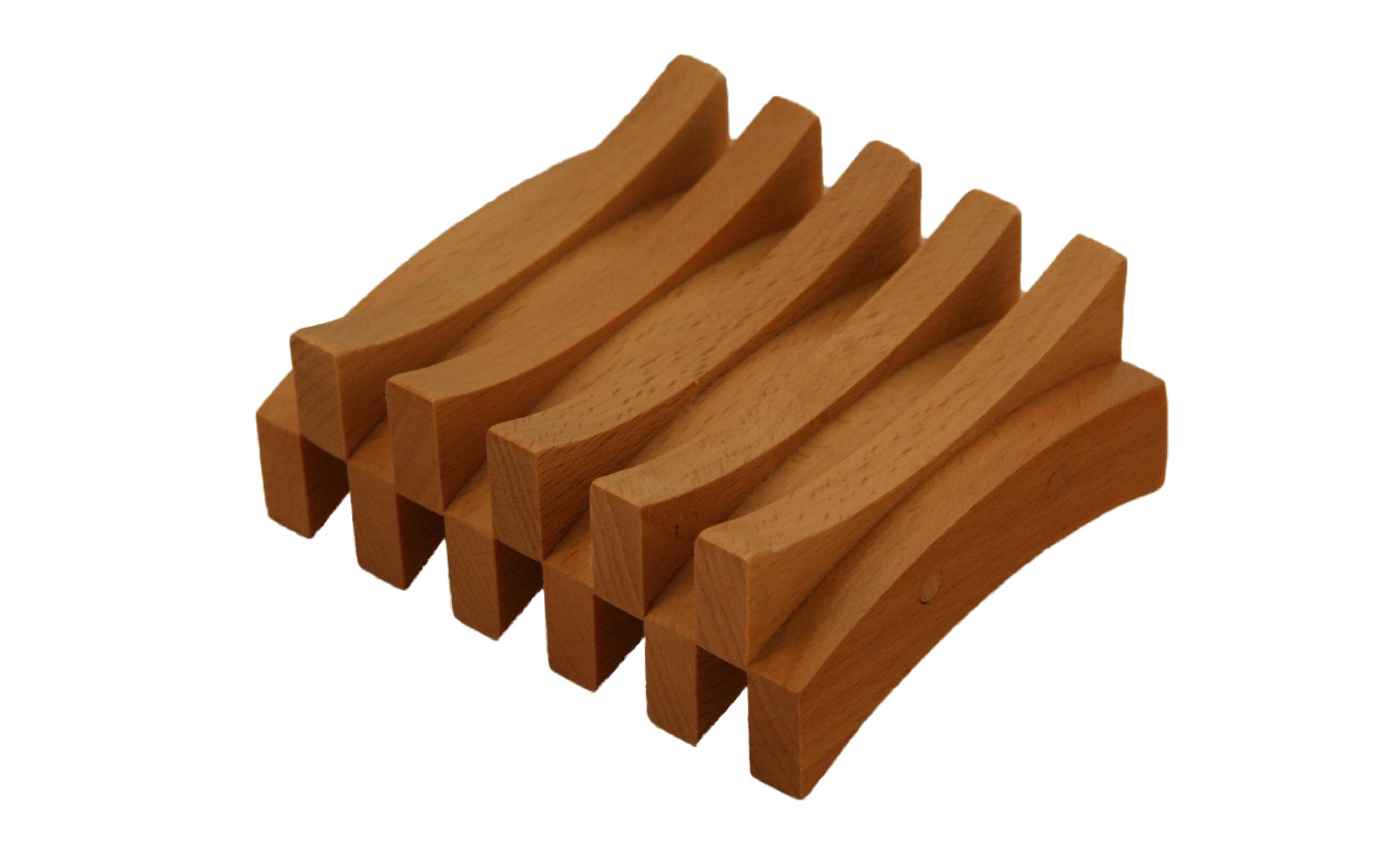 Beech Wood Double Curved Soap Dish