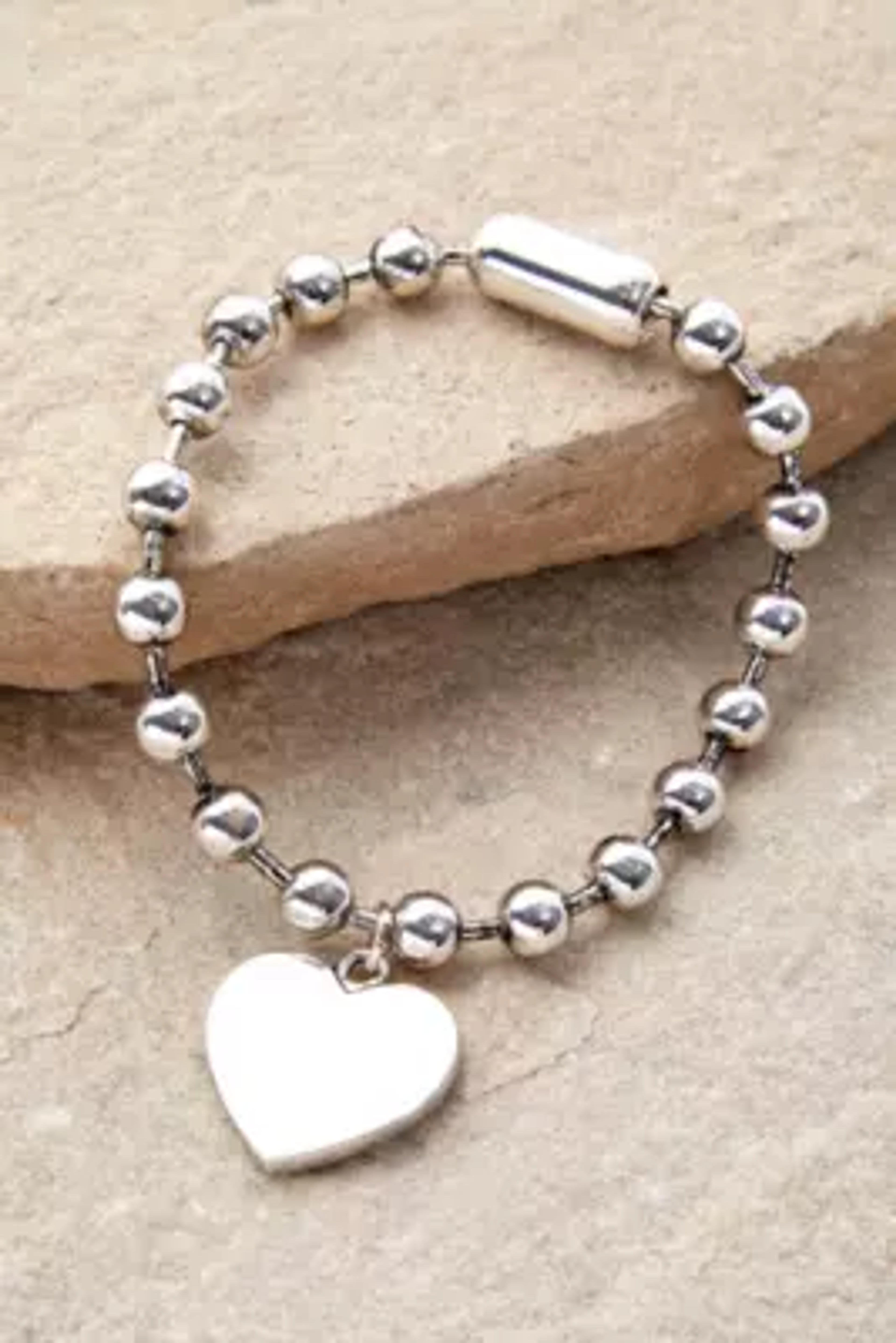 Silence + Noise Ball Chain Heart Bracelet