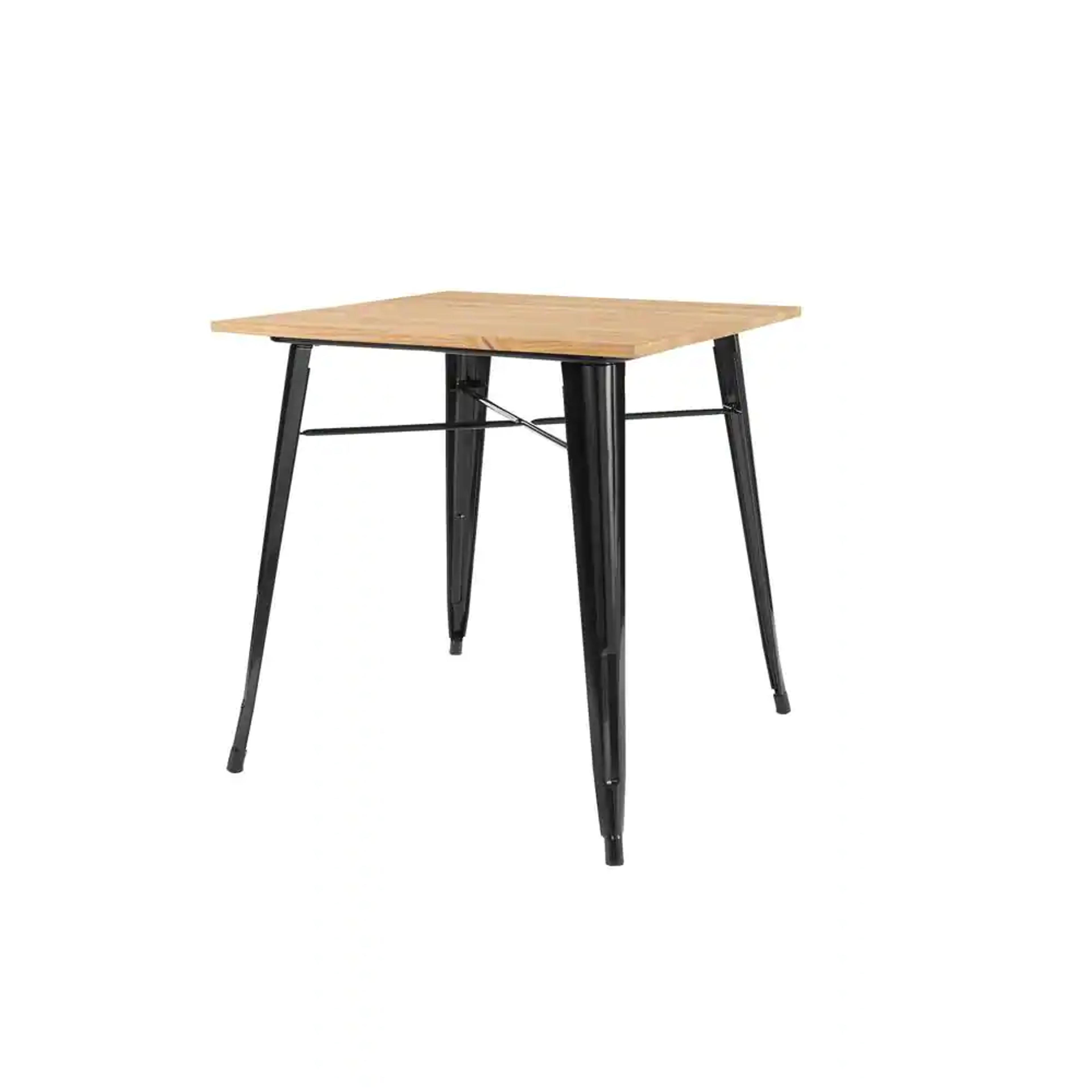StyleWell Finwick Black Metal Square Dining Table for 4 (31.5 in. L x 29.13 in. H) TW801-BLK - The Home Depot
