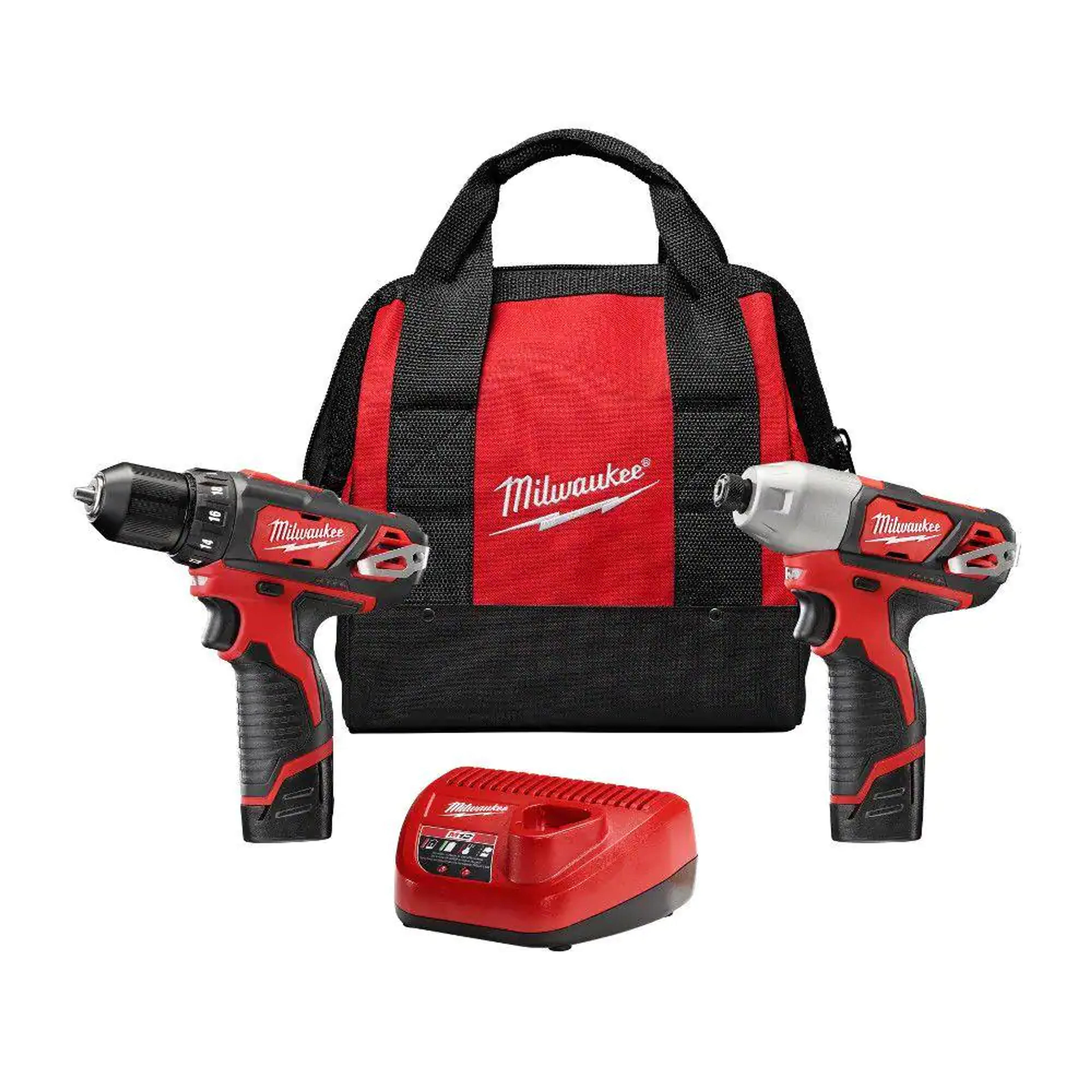 Milwaukee M12 12V Lithium-Ion Cordless Drill Driver/Impact Driver Combo Kit w/ Two 1.5Ah Batteries, Charger Tool Bag (2-Tool) 2494-22 - The Home Depot