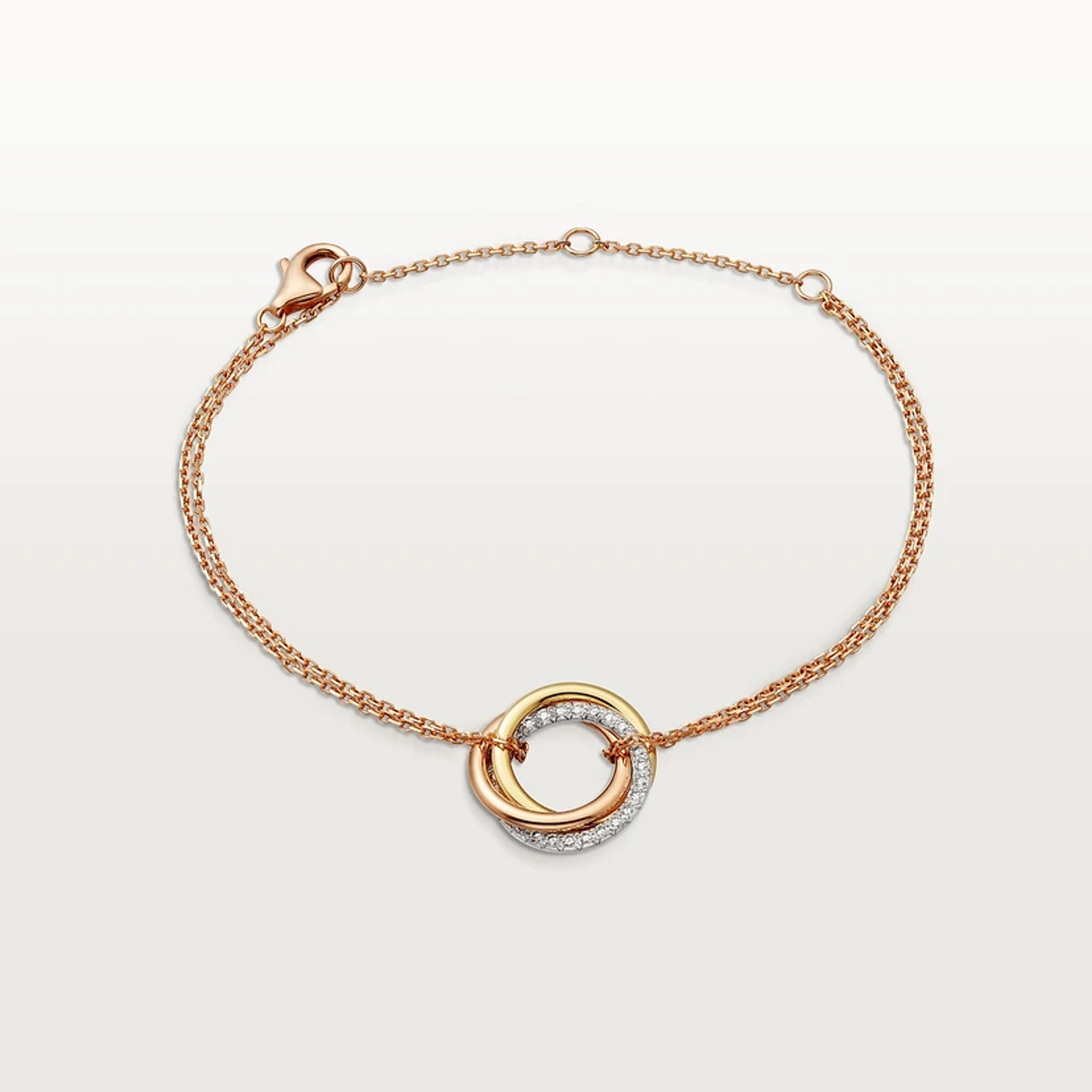 CRB6059017 - Trinity bracelet - White gold, yellow gold, rose gold, diamonds - Cartier