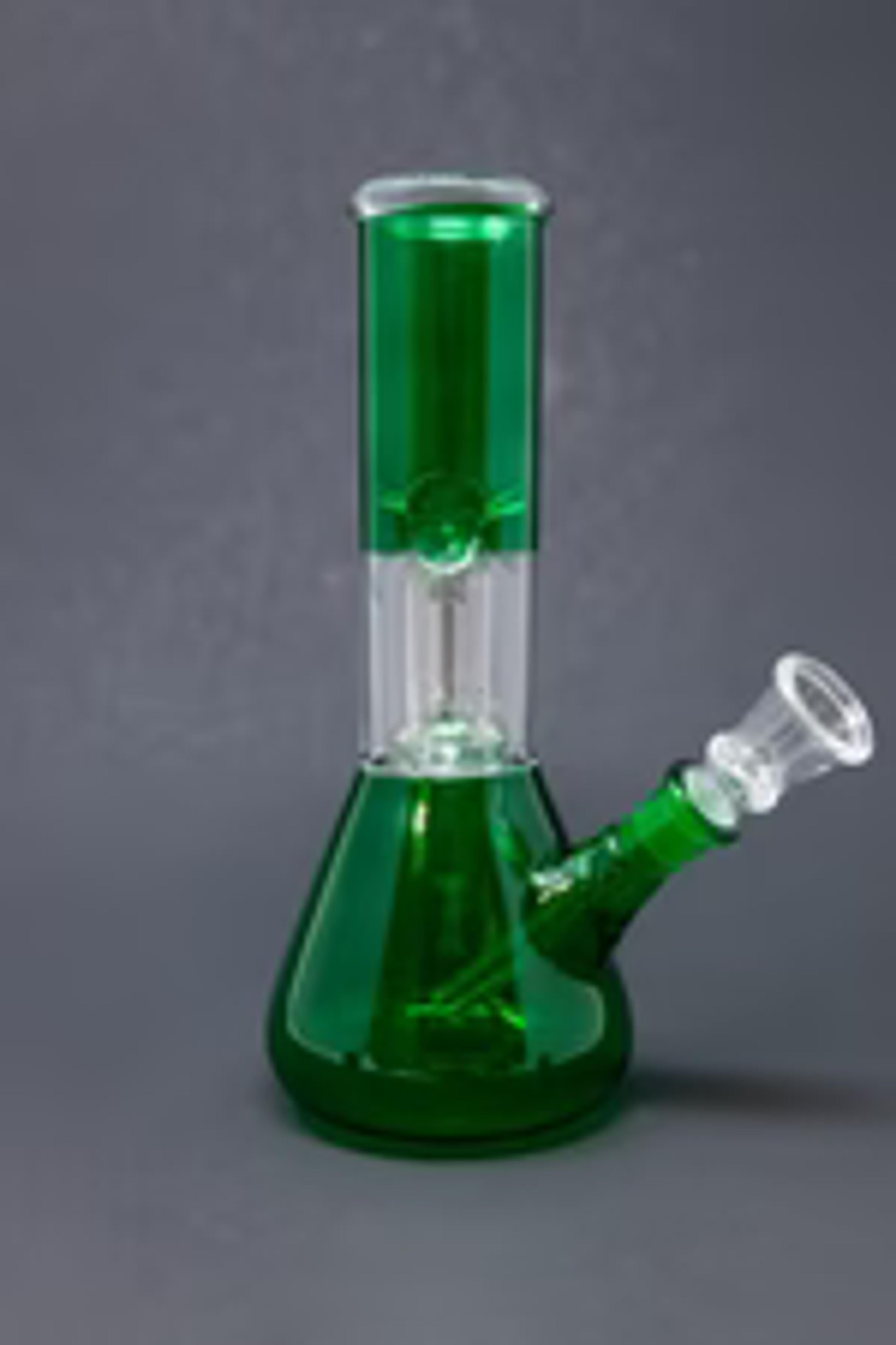 8 Inch Green Single Percolator Bong with an Ice Catcher - | Stoned Genie – StonedGenie.com