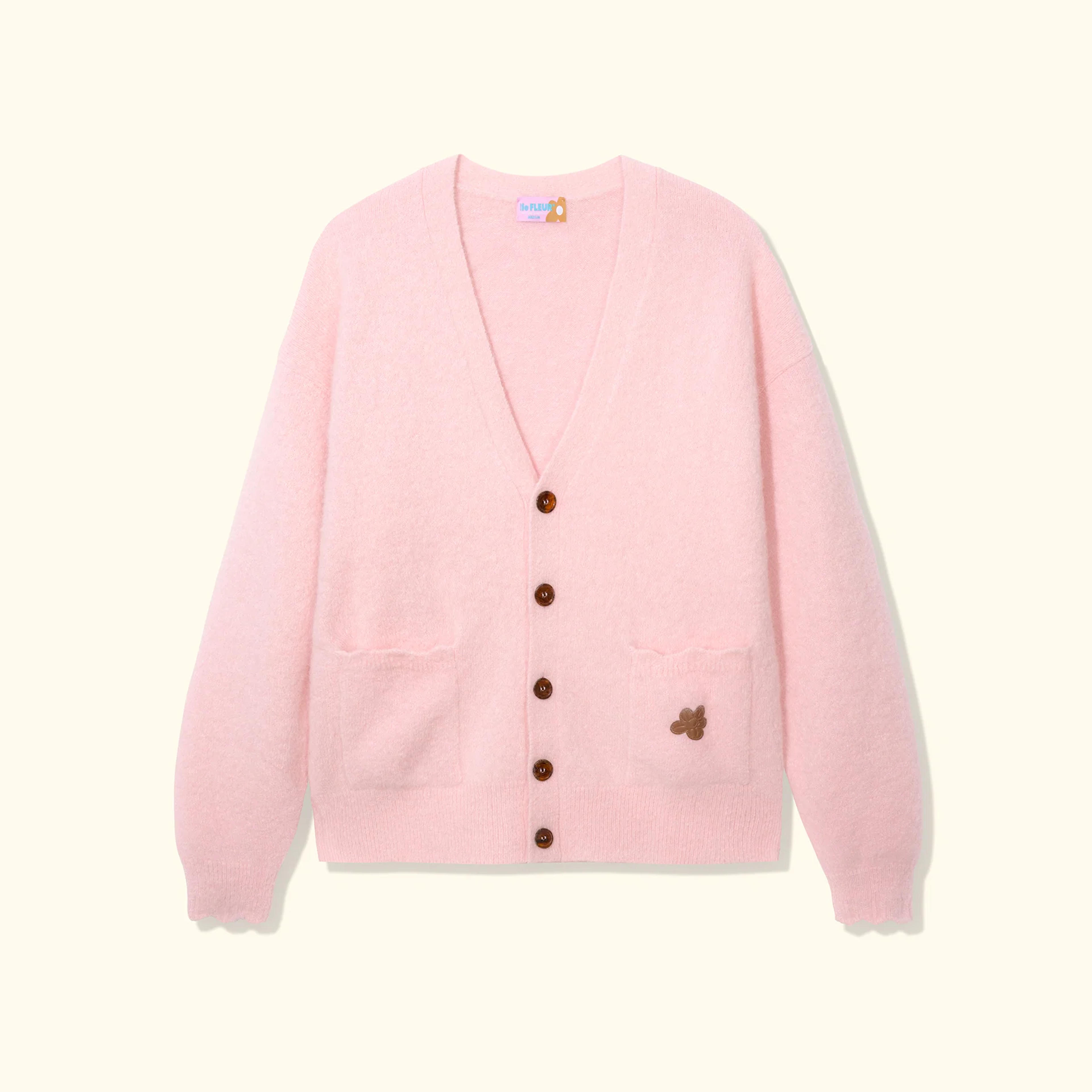 Wavy Cardigan Pink