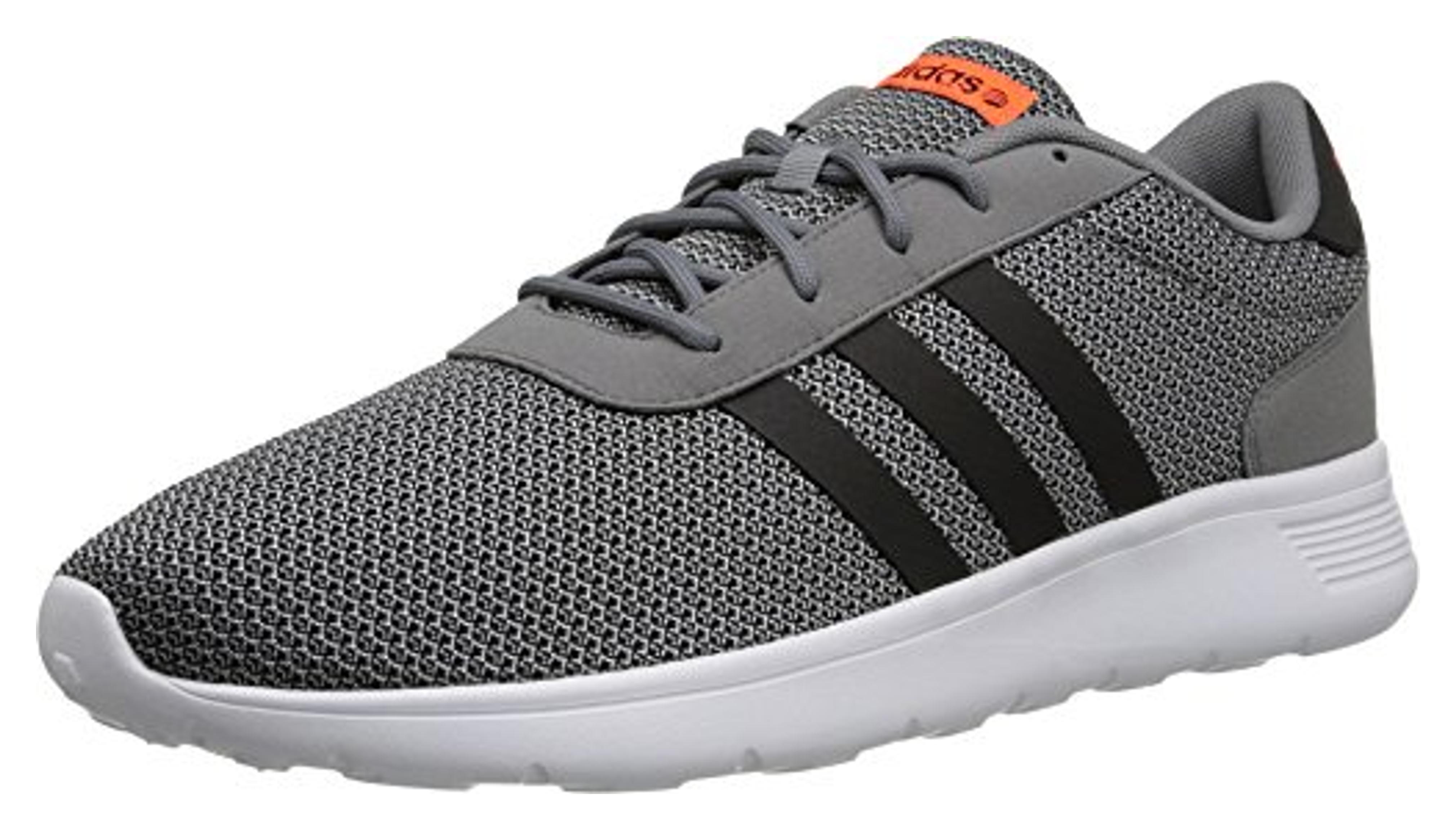 adidas NEO Men's Lite Racer Lifestyle Runner Sneaker, Grey/Black/Running White, 6.5 M US