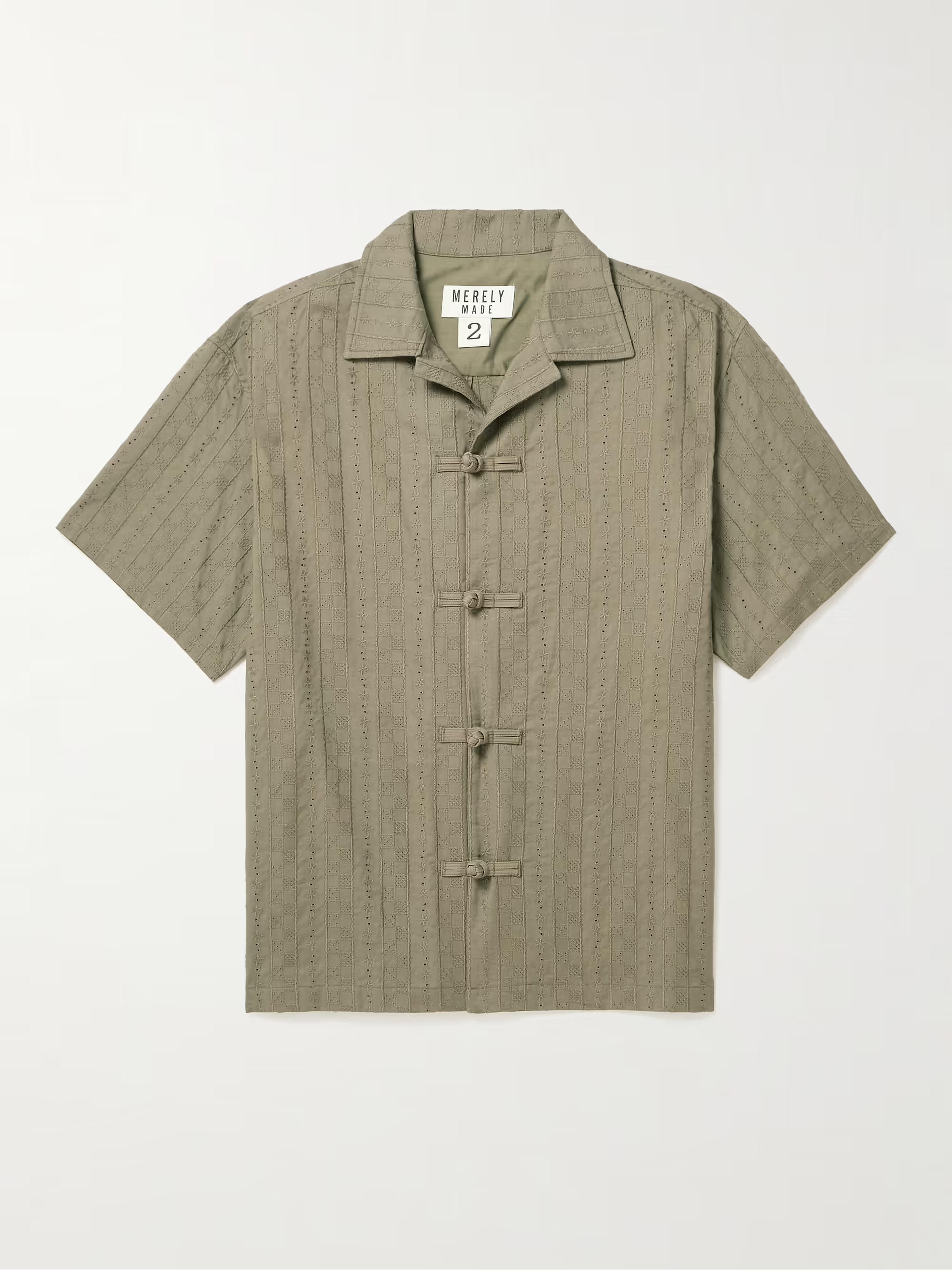 MERELY MADE Camp-Collar Lace-Trimmed Cotton-Voile Shirt | MR PORTER