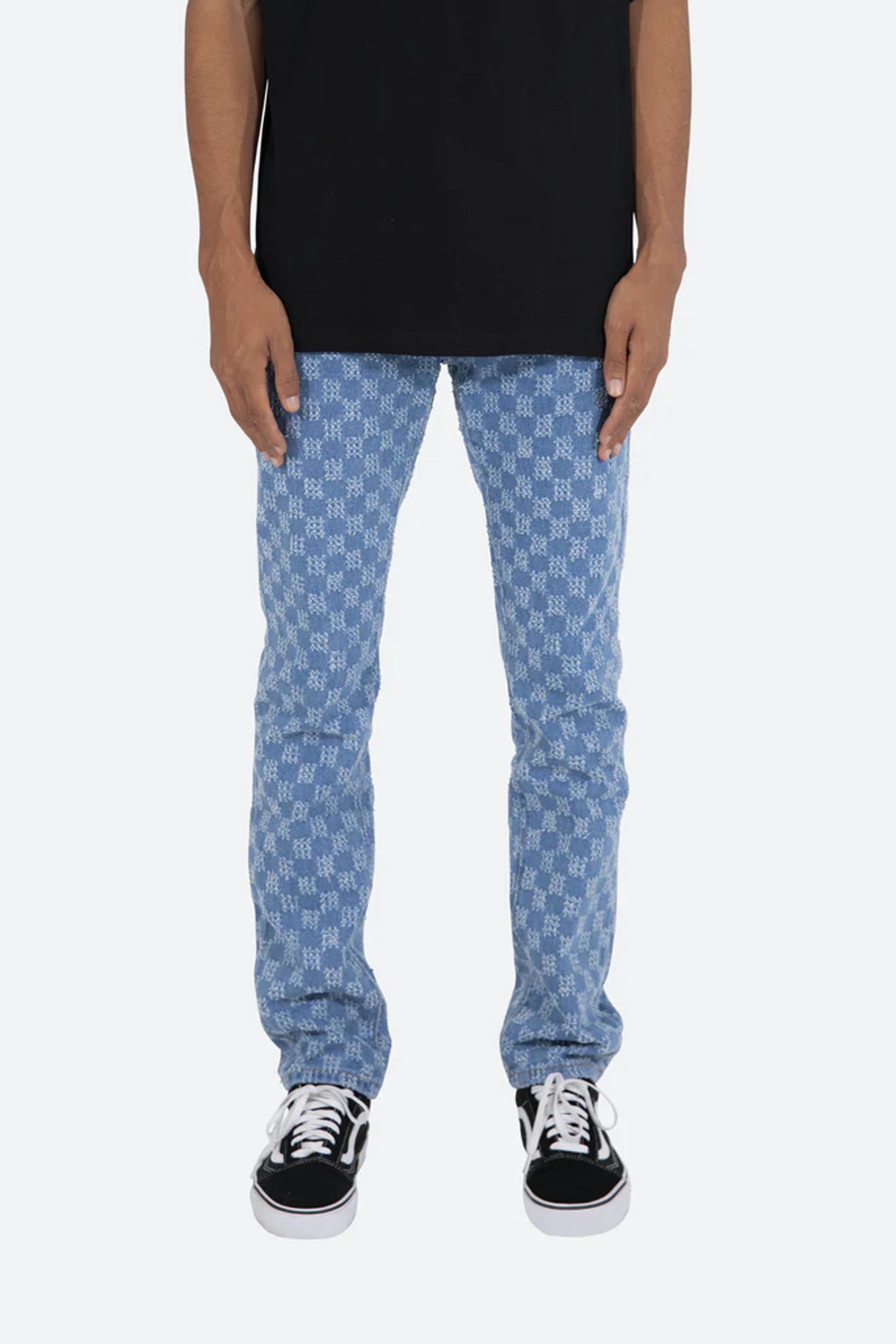 D407 Checker Denim - Blue | mnml | shop now