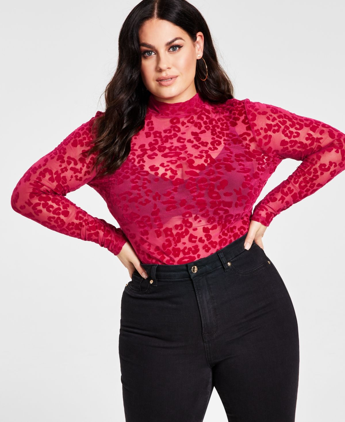 Nina Parker Trendy Plus Size Crossover Bodysuit - Macy's