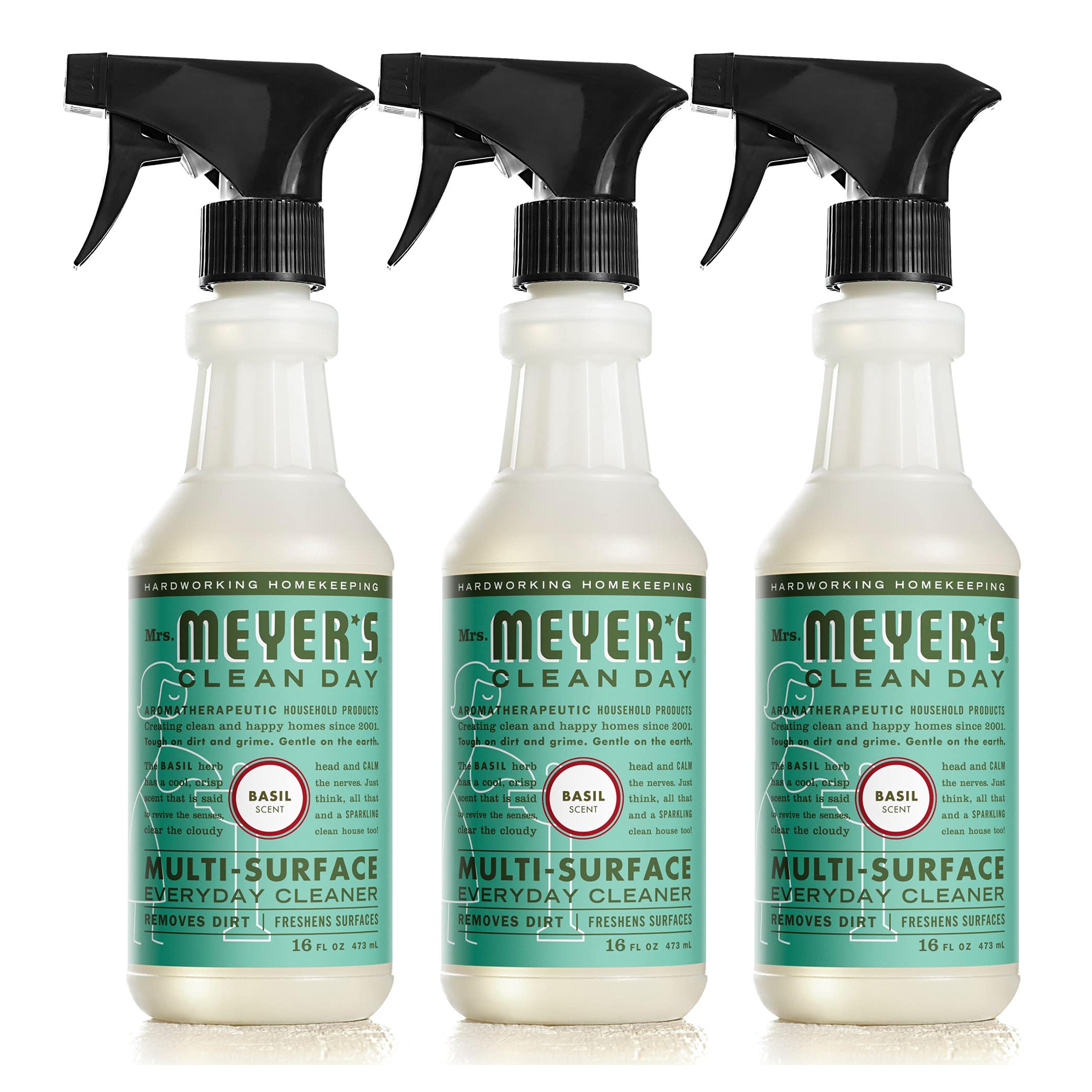 Mrs. Meyer's All-Purpose Cleaner Spray, Basil, 16 fl. oz - Pack of 3