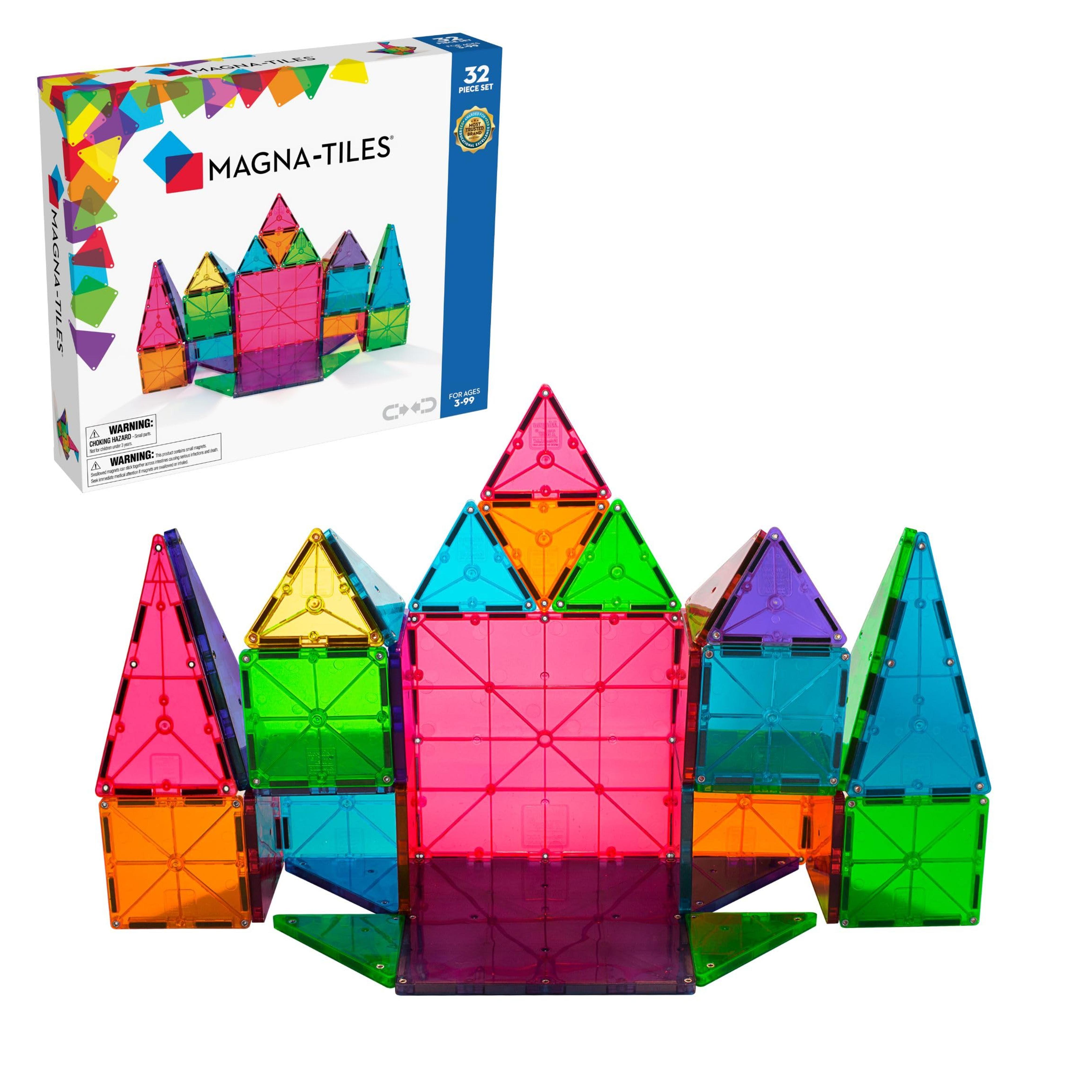 Amazon.com: MAGNA-TILES Classic 32-Piece Magnetic Construction Set, The ORIGINAL Magnetic Building Brand : Toys & Games