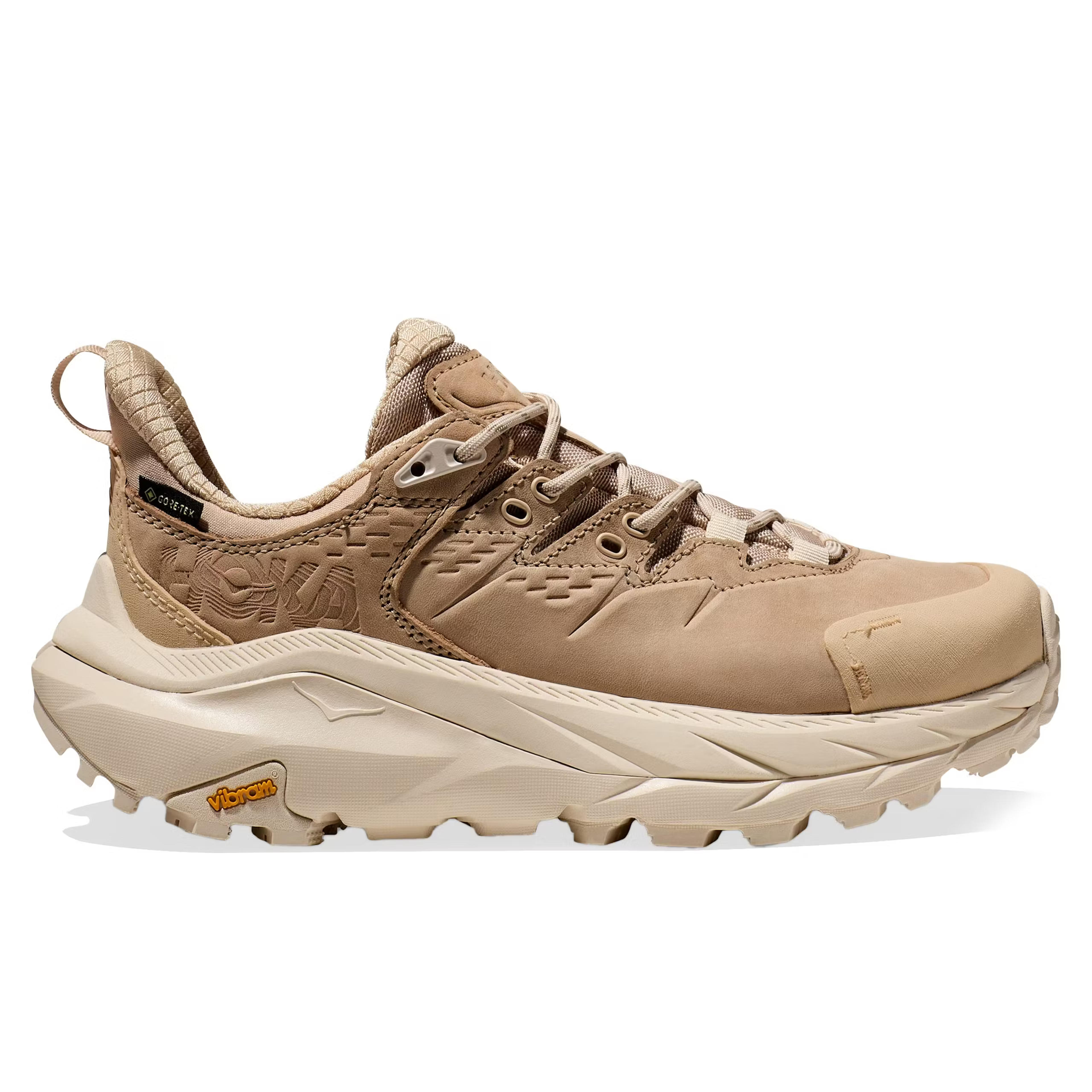 Hoka Kaha 2 Low GTX Hiking Shoe - Shifting Sand/Eggnog | Trail Sneakers | Huckberry
