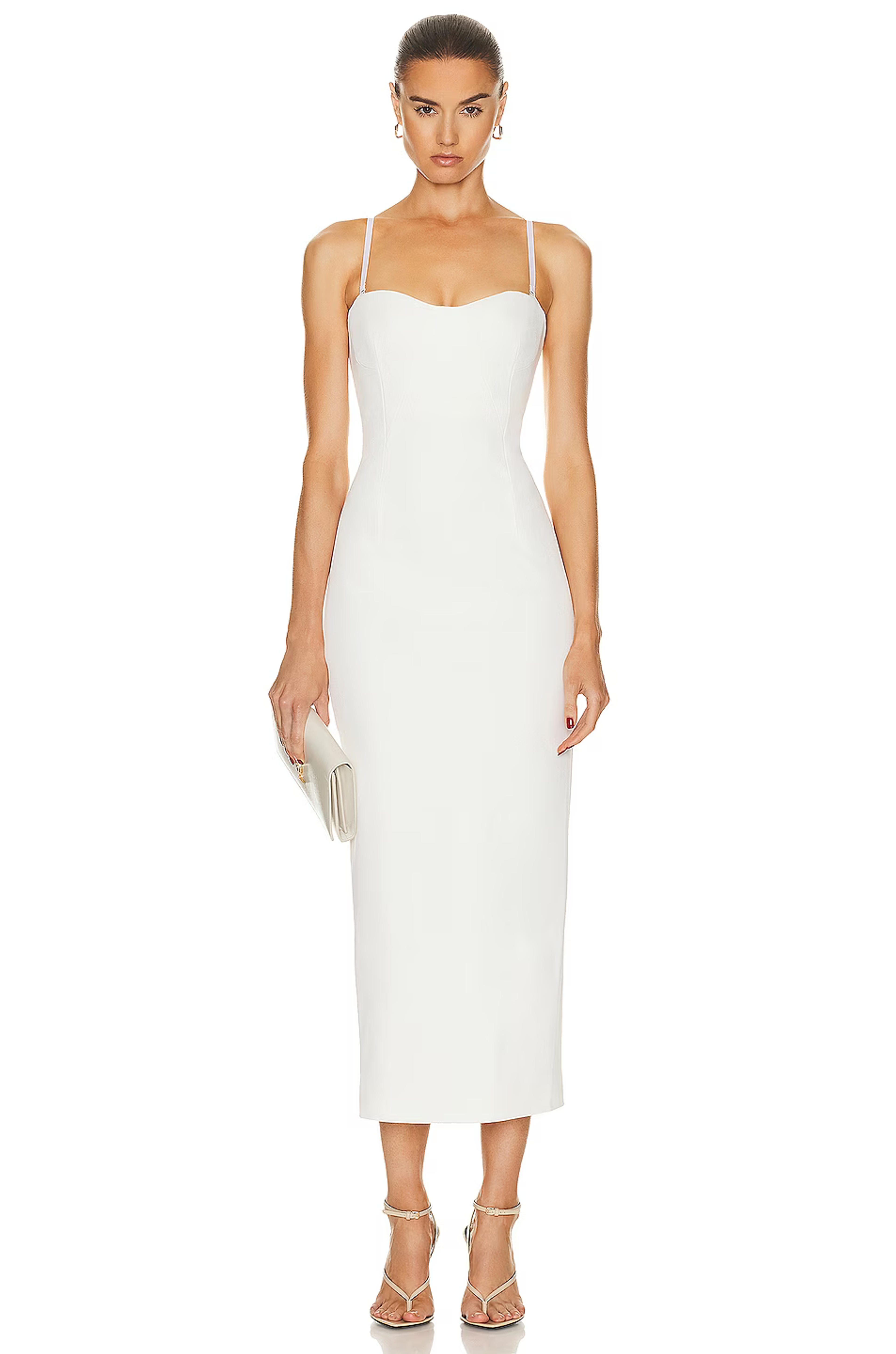 SIMKHAI Caspian Bustier Dress in White | FWRD