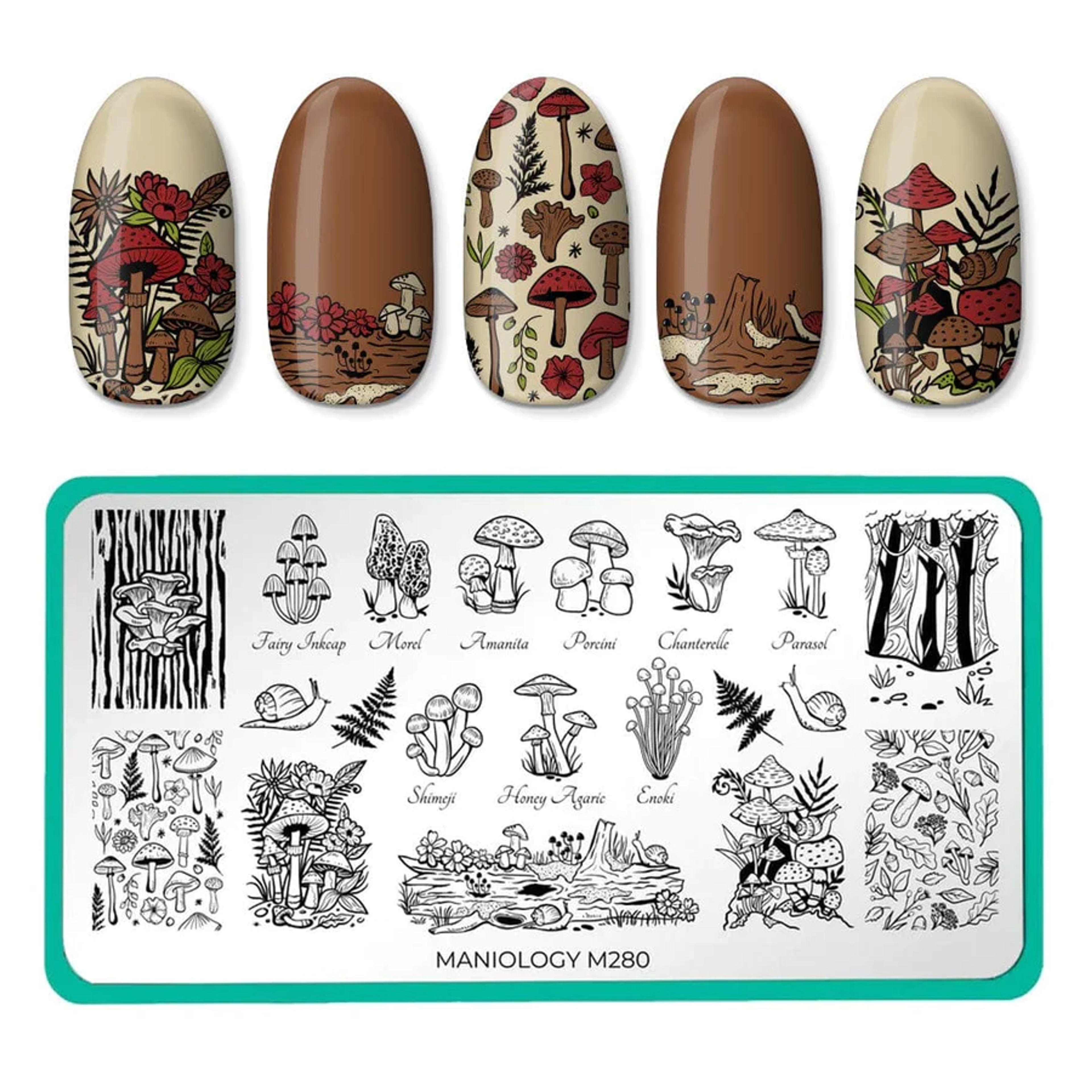 Magic Mushrooms (m280) - Nail Stamping Plate