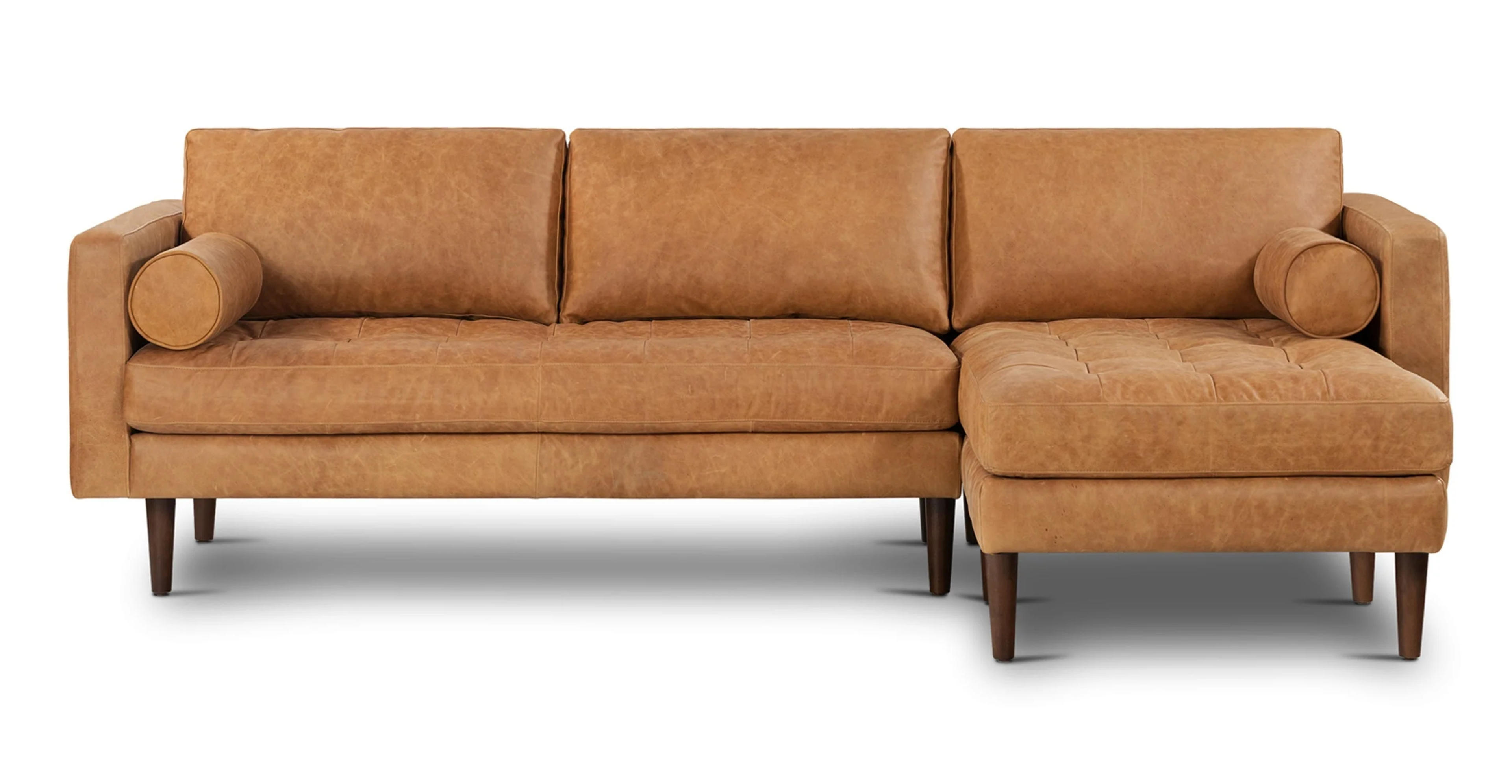 Walnut Finish Napa Right-Facing Sectional Sofa - Poly & Bark