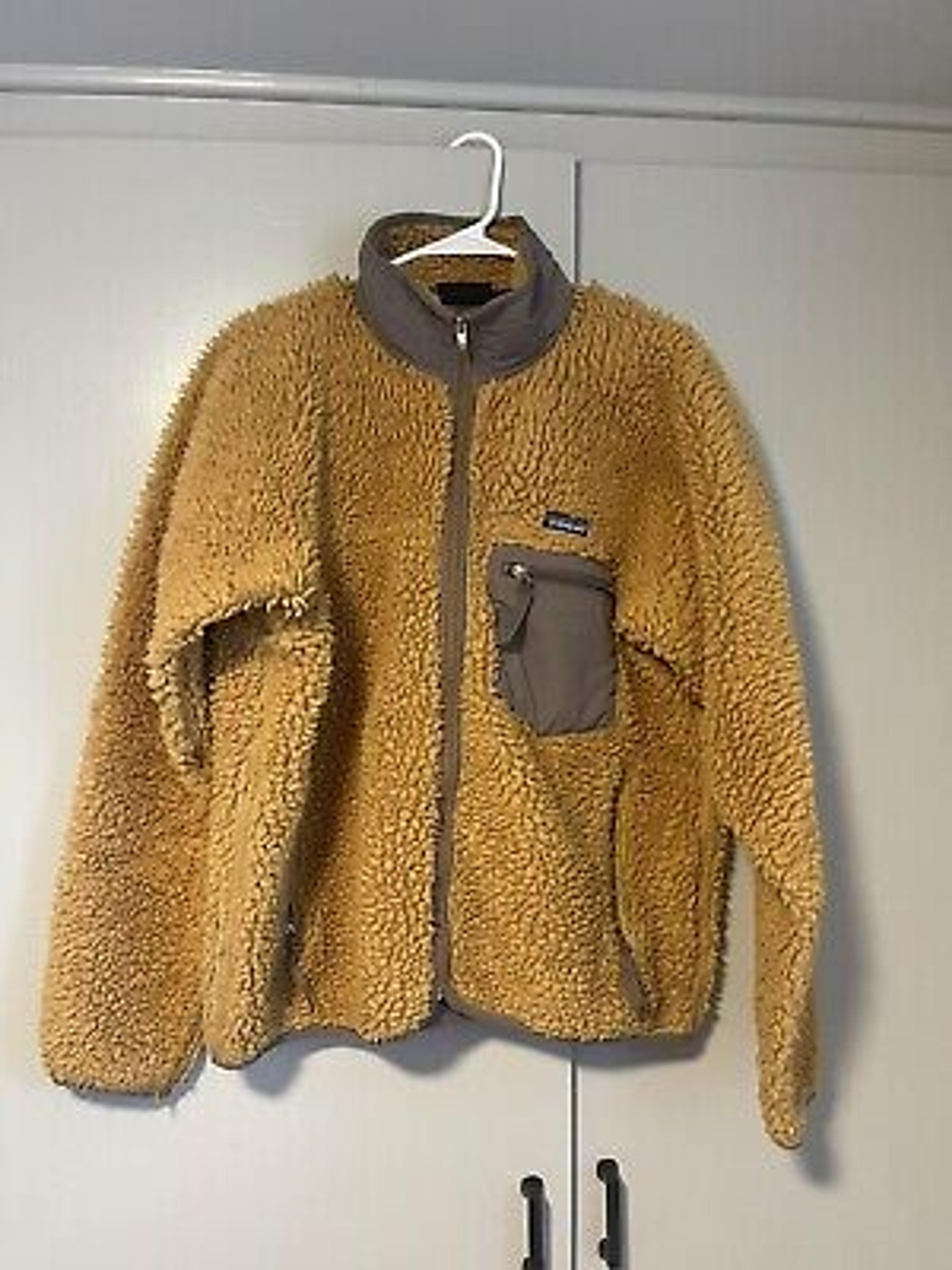 vintage patagonia retro-x deep pile fleece jacket Tequila Gold