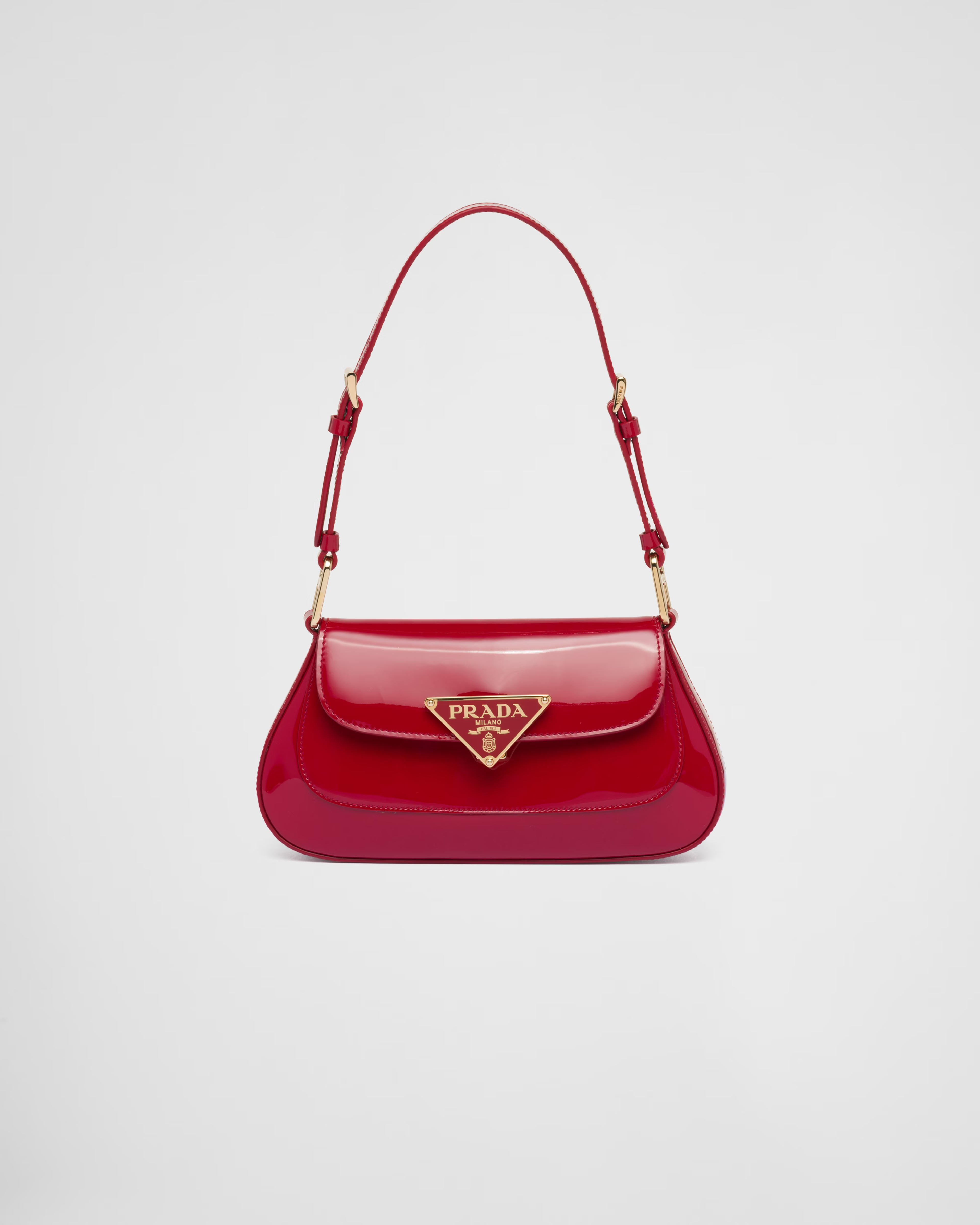 Patent leather shoulder bag