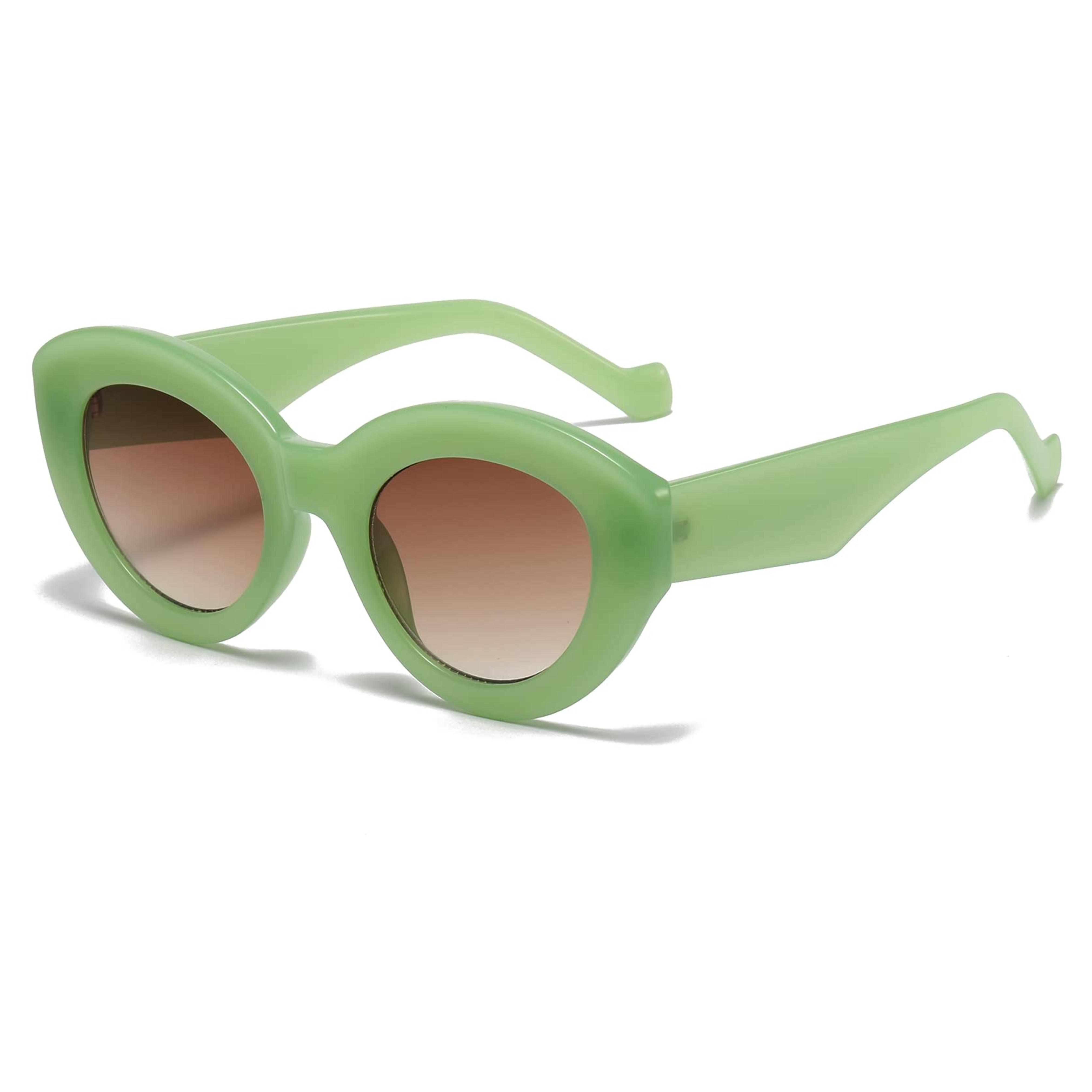Amazon.com: AIEYEZO Oversized Cat Eye Sunglasses for Women Cute Oval Thick Frame Cateye Sun Glasses Chic Retro Style Shades (Green) : Clothing, Shoes & Jewelry