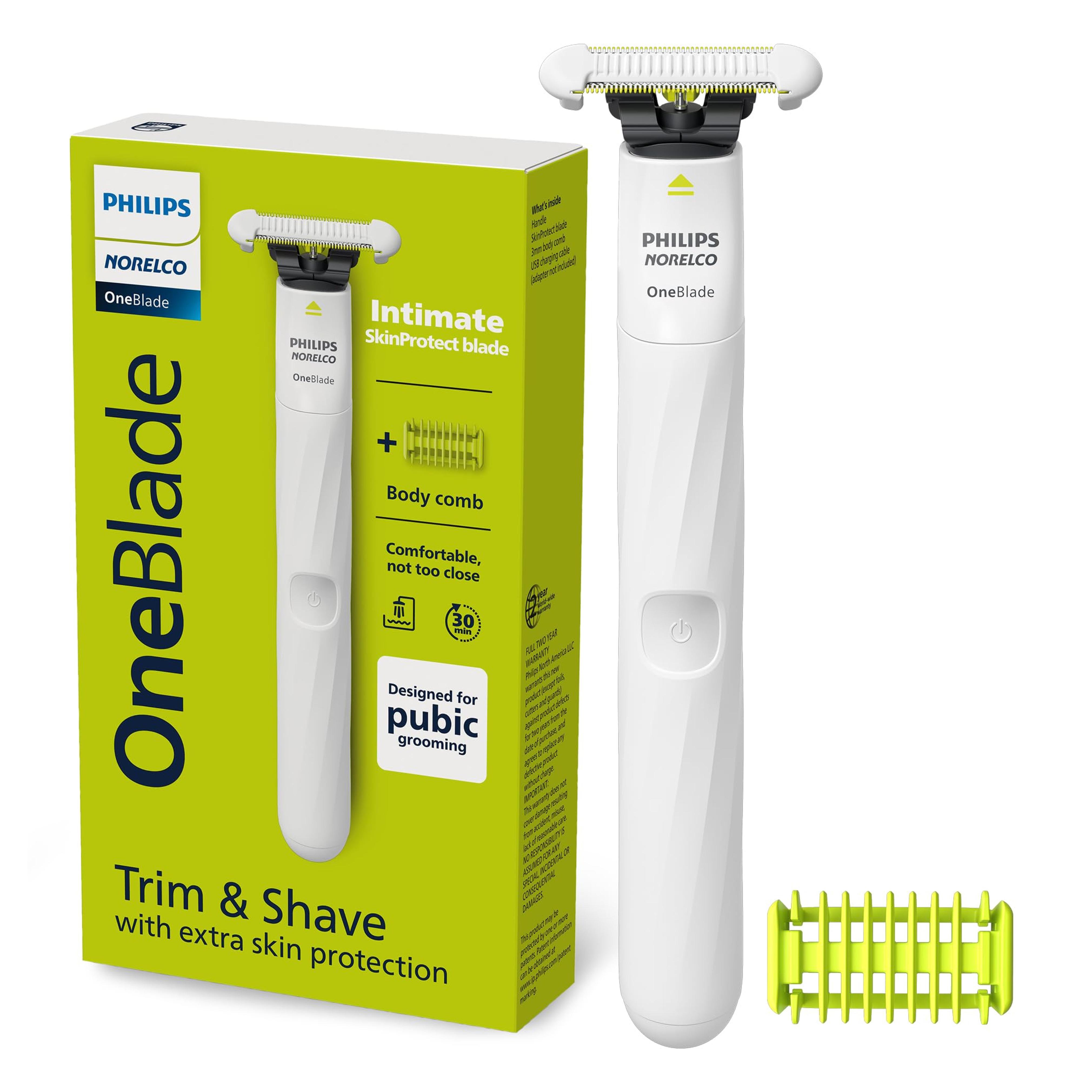 Amazon.com: Philips Norelco OneBlade Unisex Intimate Pubic & Personal Body Groomer & Trimmer, QP1924/70 : Beauty & Personal Care
