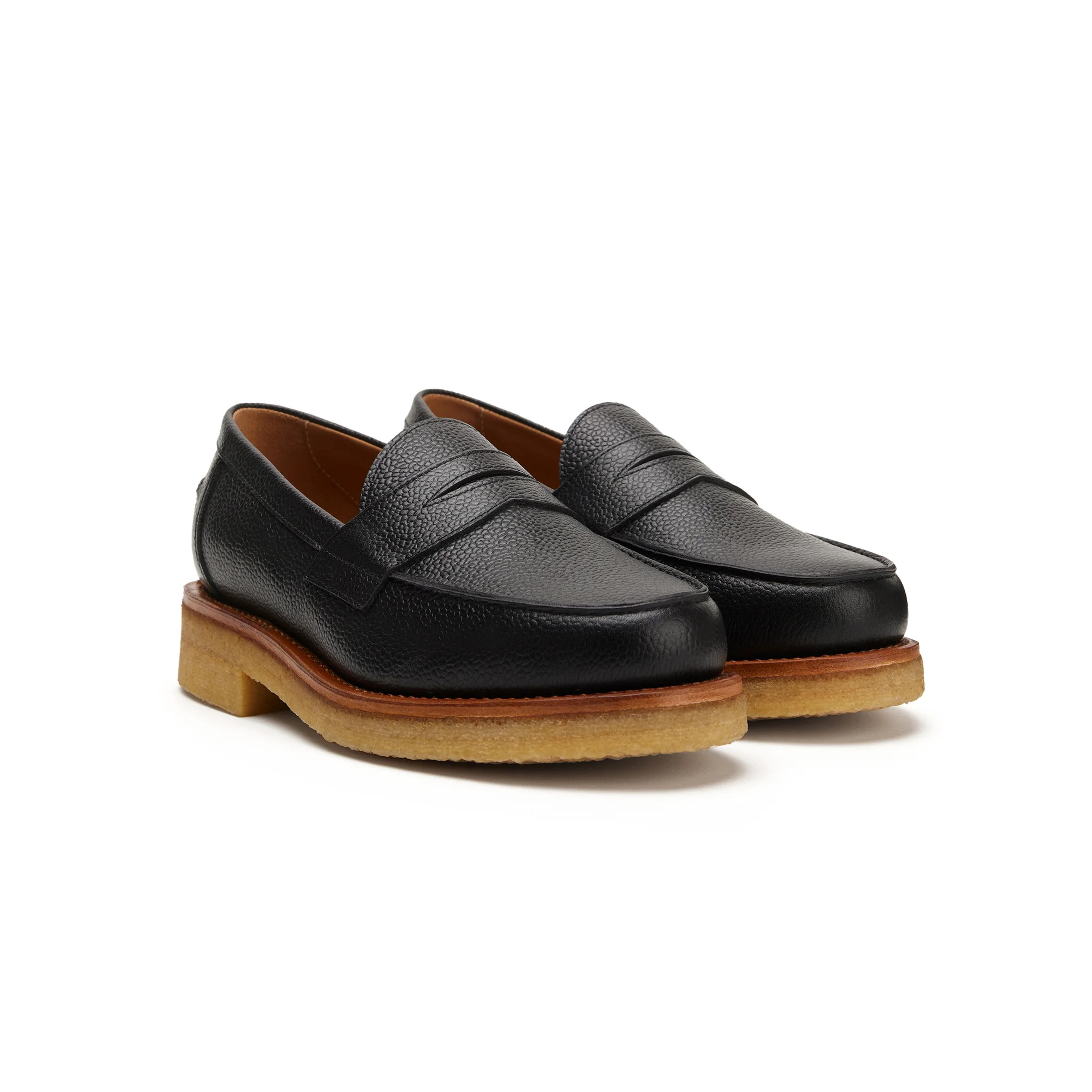 The Ellis Penny Loafer, Onyx, Crepe – Blackstock & Weber