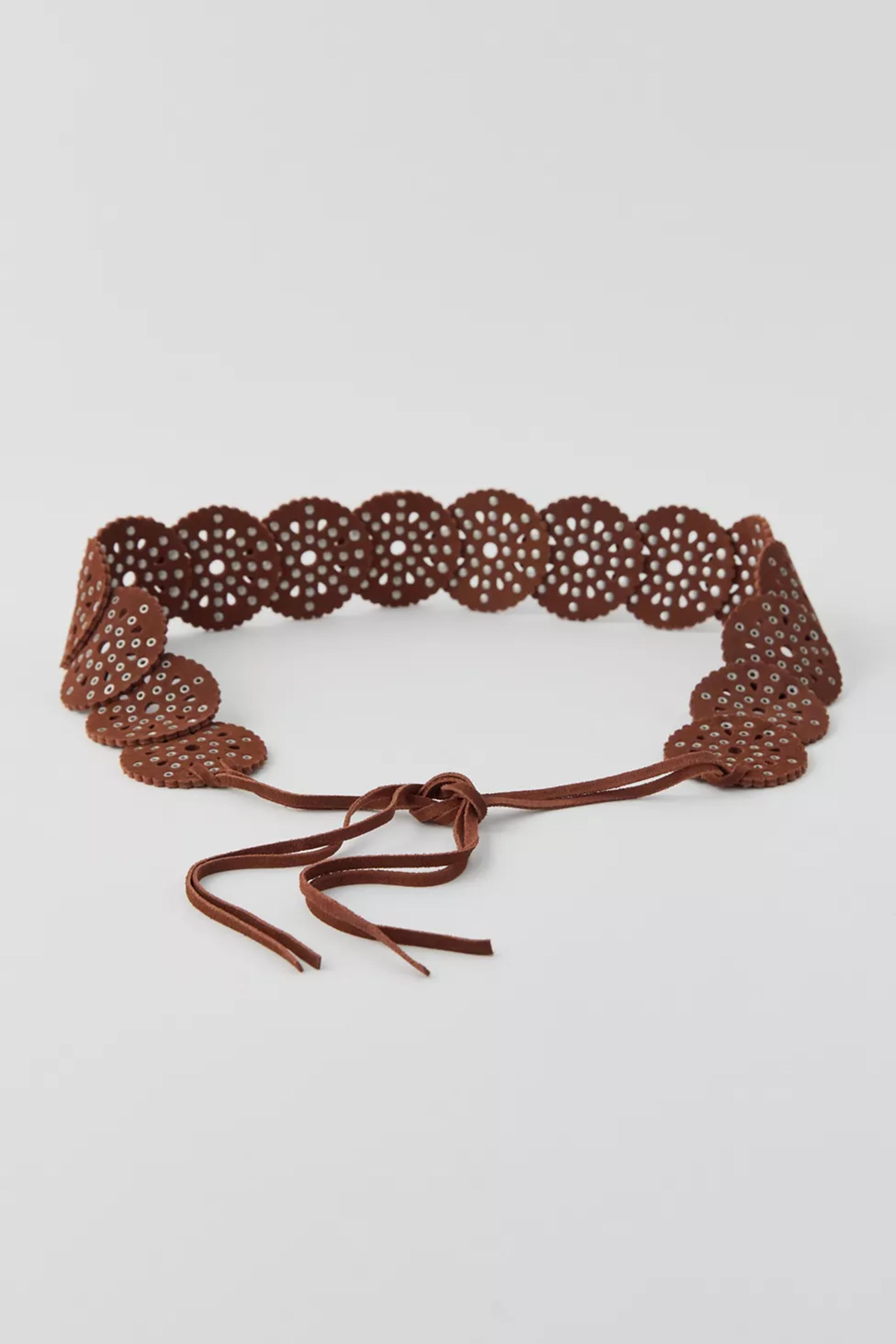 UO Studded Circle Suede Tie Belt | Urban Outfitters Canada