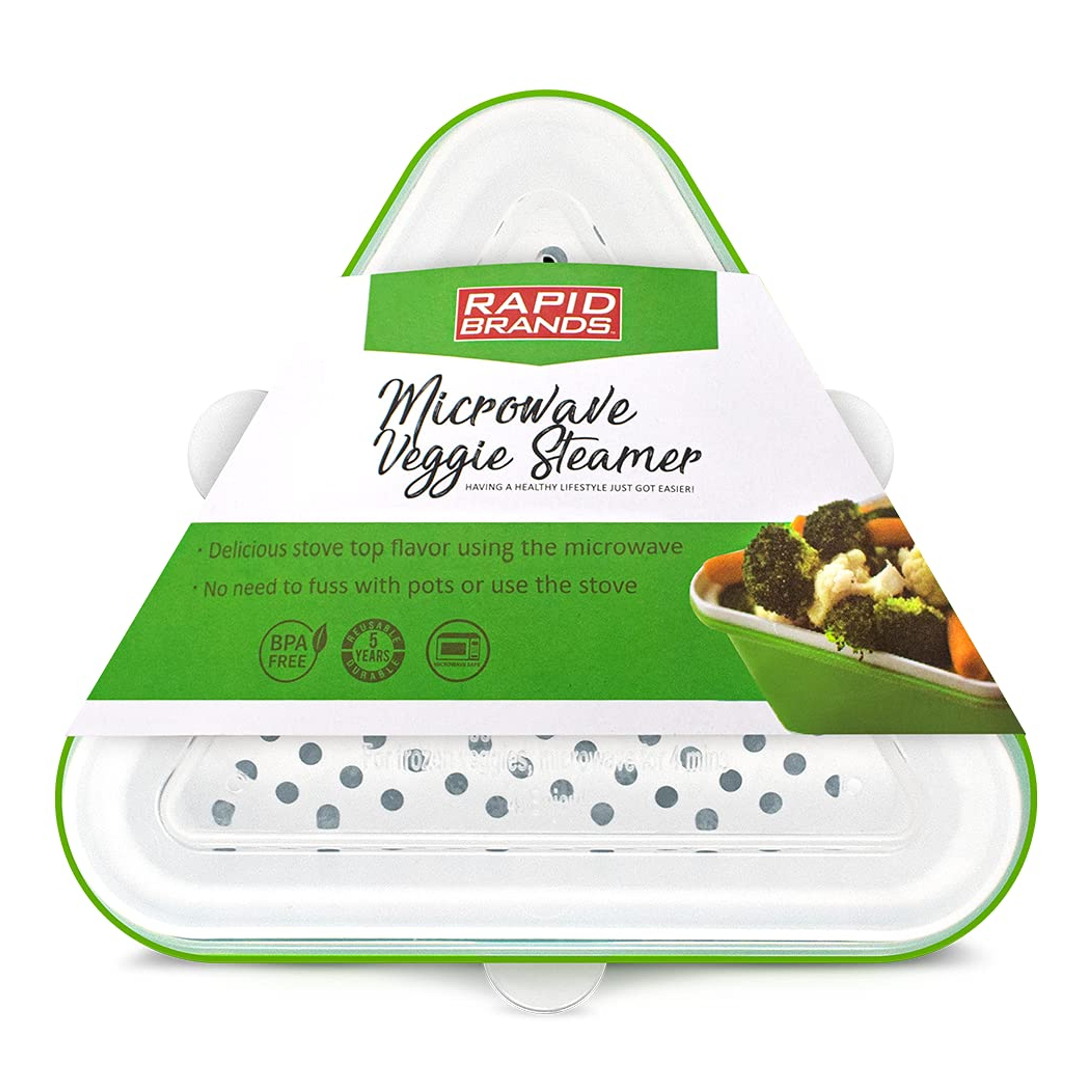 Rapid Veggie Steamer | Microwave Fresh & Frozen Vegetables in Less Than 4 Minutes | Perfect for Dorm, Small Kitchen, or Office | Dishwasher-Safe, Microwaveable, & BPA-Free