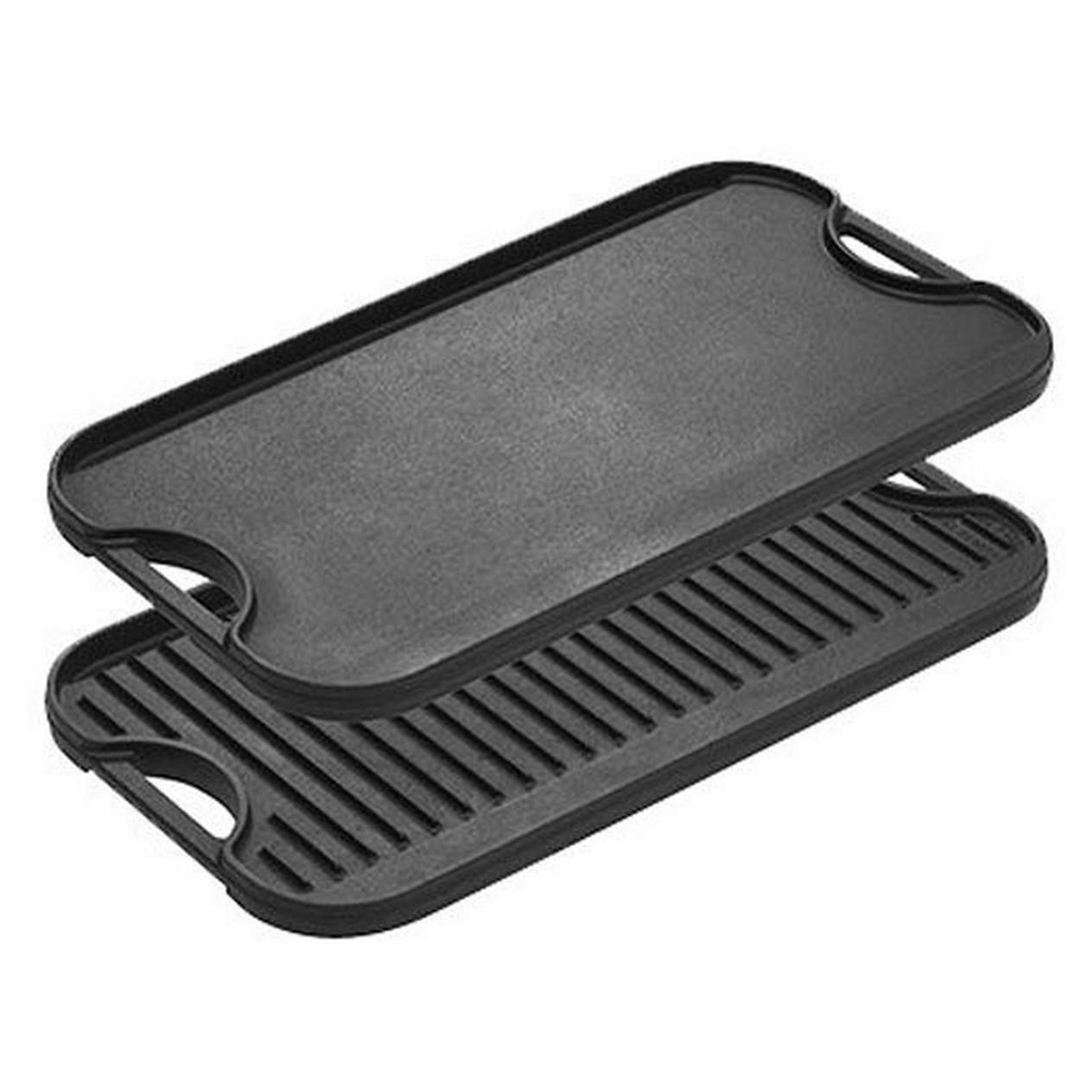 Lodge Pre-Seasoned Cast Iron Reversible Grill/Griddle With Handles, 20 Inch x 10.5 Inch - One tray