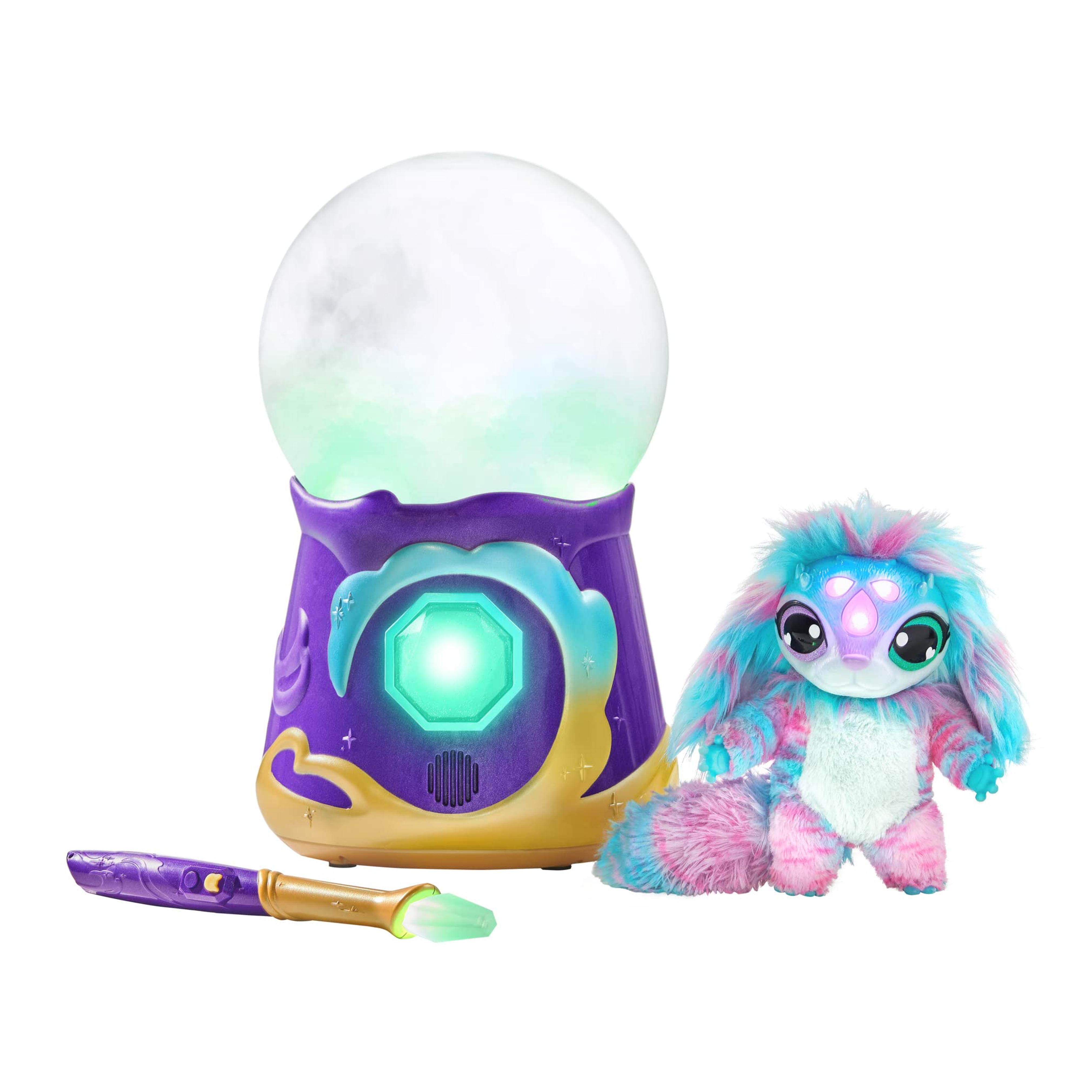 Magic Mixies Magical Misting Crystal Ball with Interactive 8 inch Blue Plush Toy and 80+ Sounds and Reactions