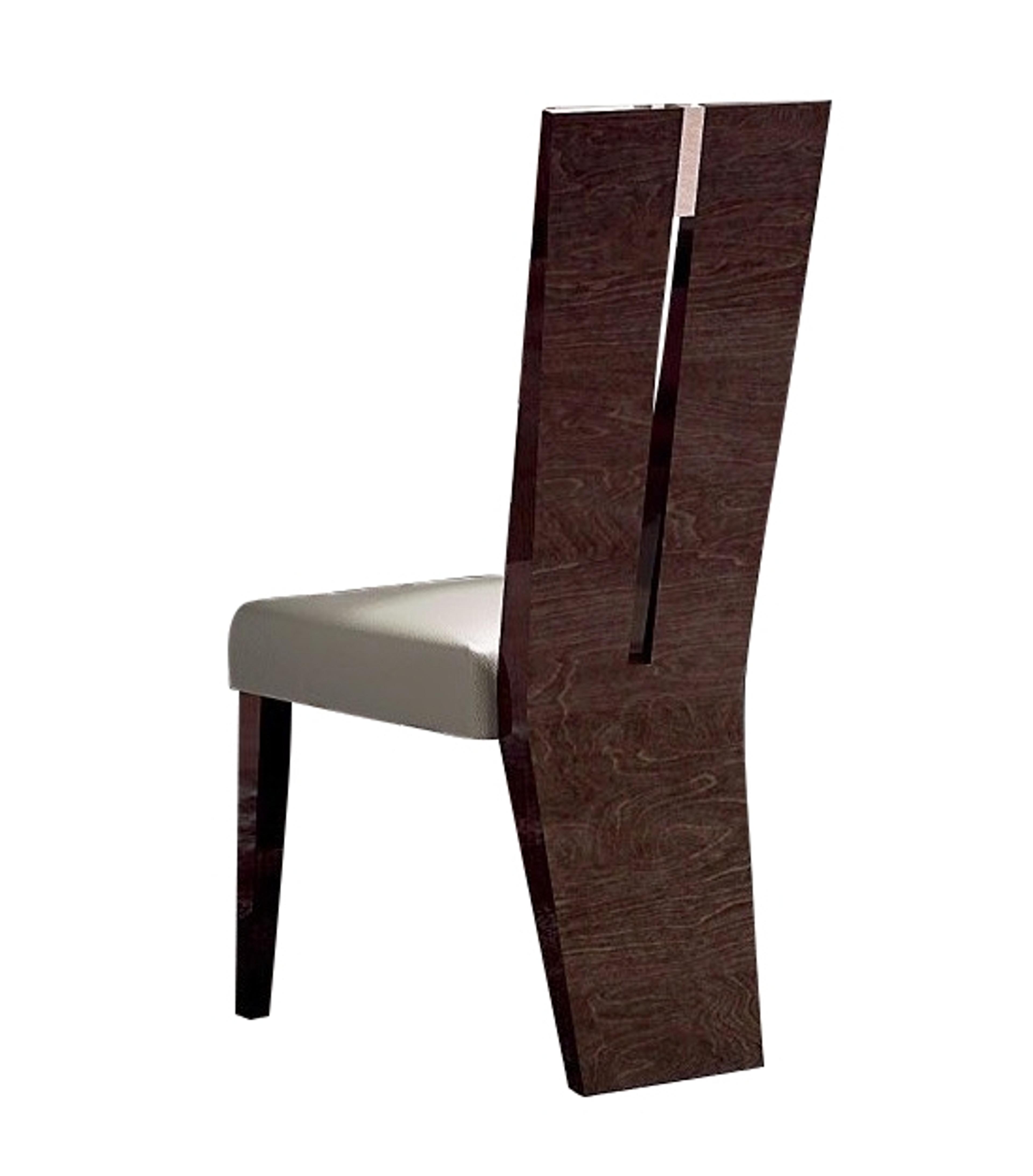 ✅ DC 60 Dining Chair w/Cushion, High Gloss Walnut by Pantek Furniture