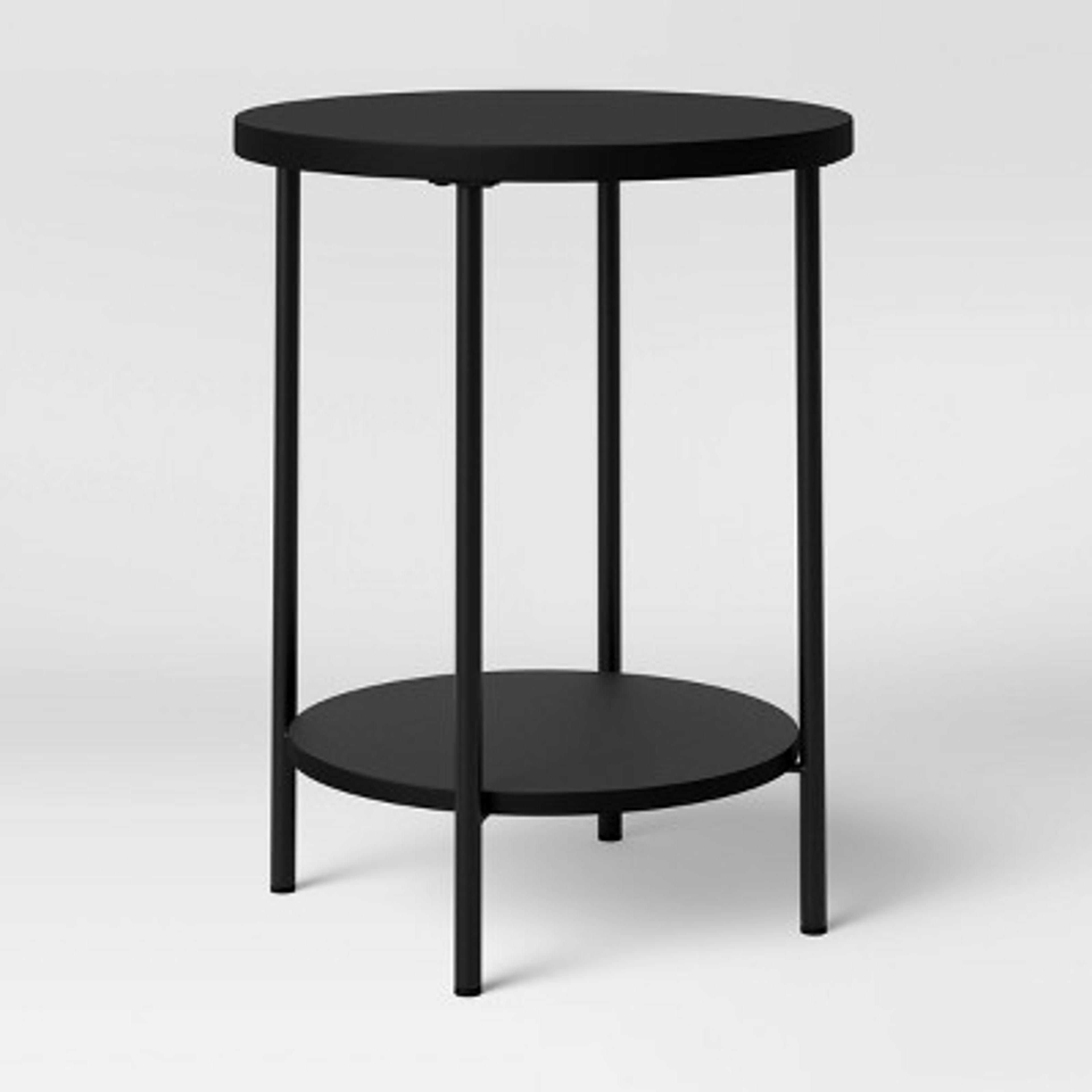 Wood And Metal Round End Table Black - Room Essentials™ : Target