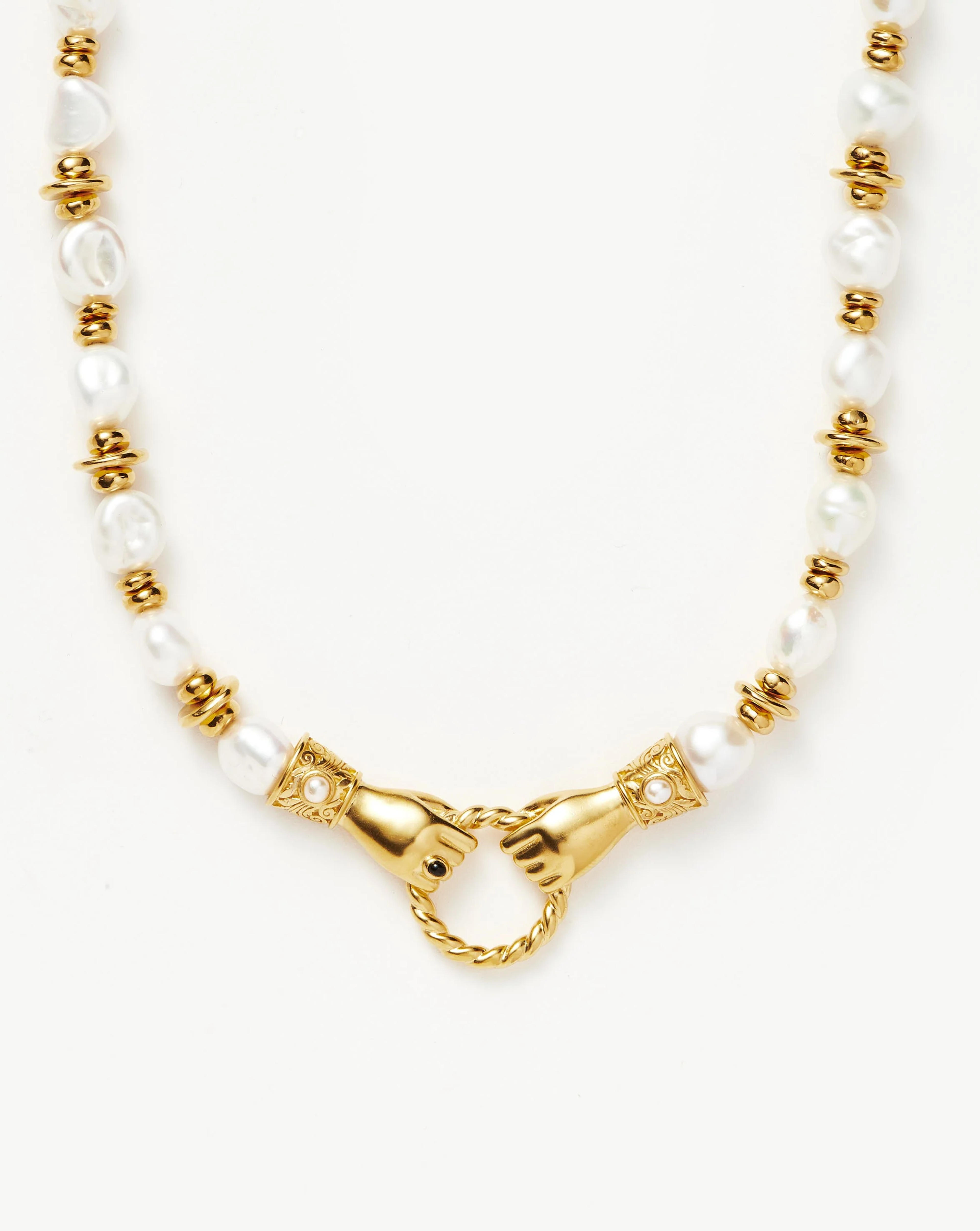 Harris Reed In Good Hands Chunky Beaded Gemstone Necklace | 18ct Gold Plated/Pearl Necklaces | Missoma